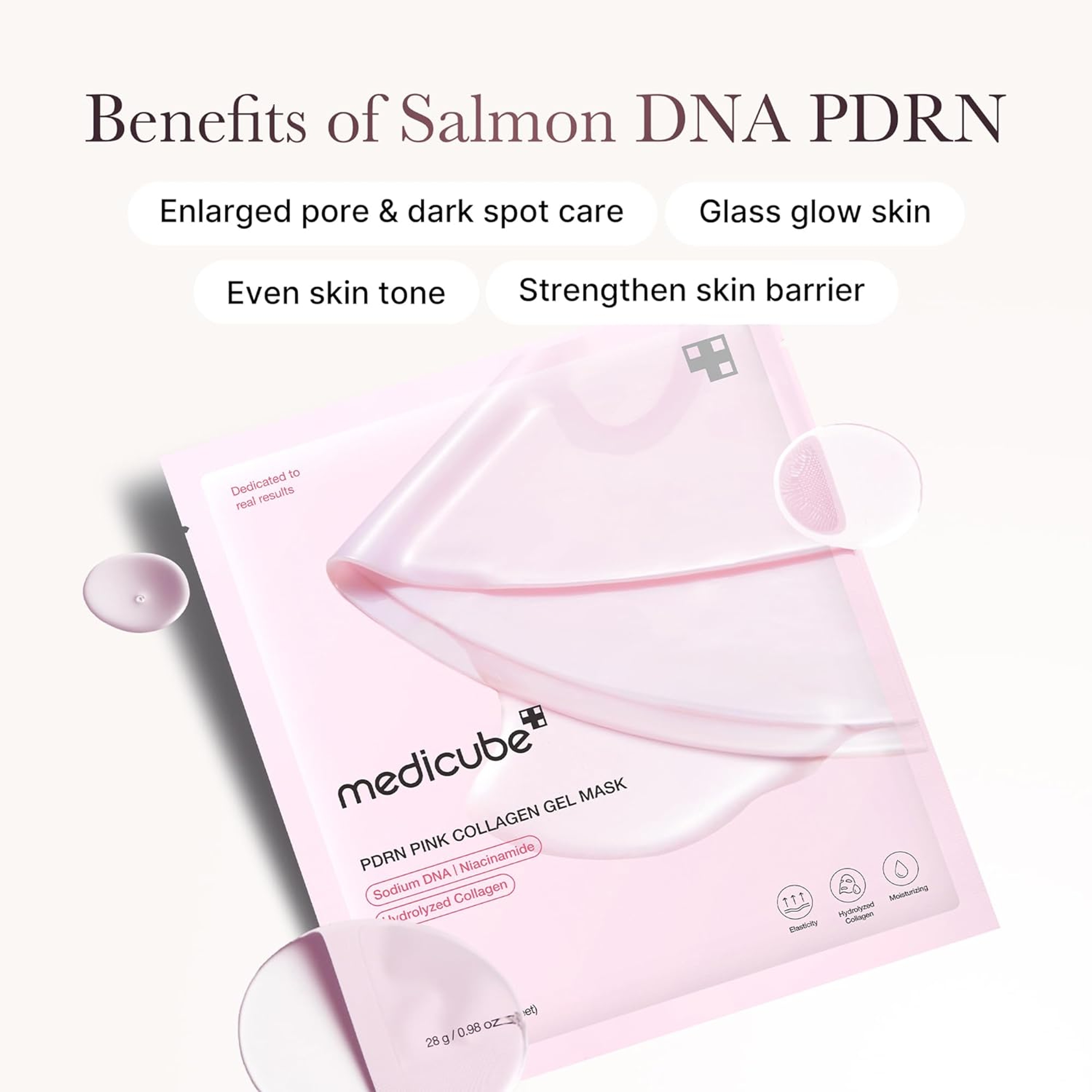 Medicube PDRN Pink Collagen Gel Mask 0.98 oz (Pack of 4) - Overnight Face Mask with Salmon DNA for Glass Glow Skin 5