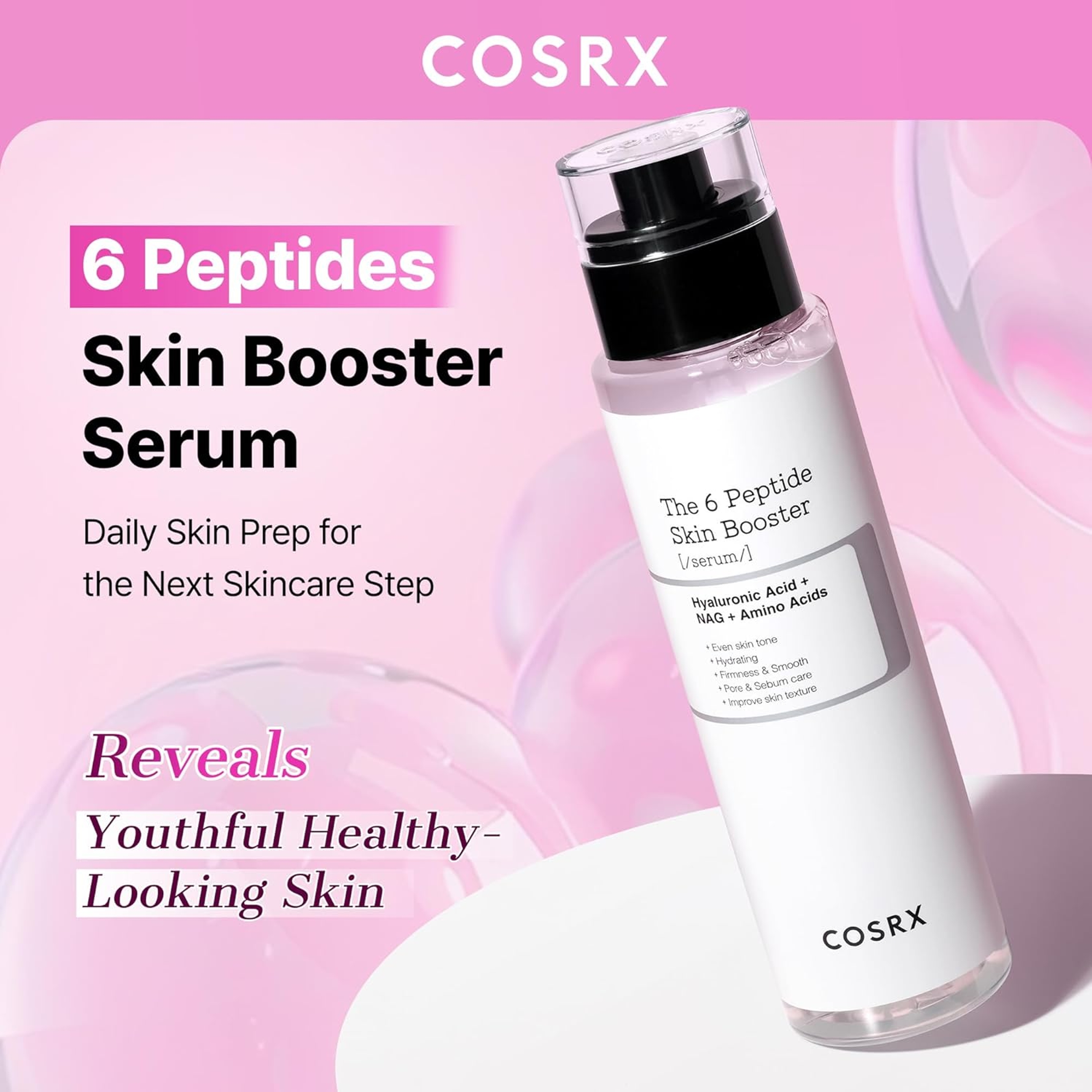 Cosrx The 6 Peptide Skin Booster Serum 5.07 fl.oz - Skin Renewal Boosting Essence for Dull & Uneven Skin 4