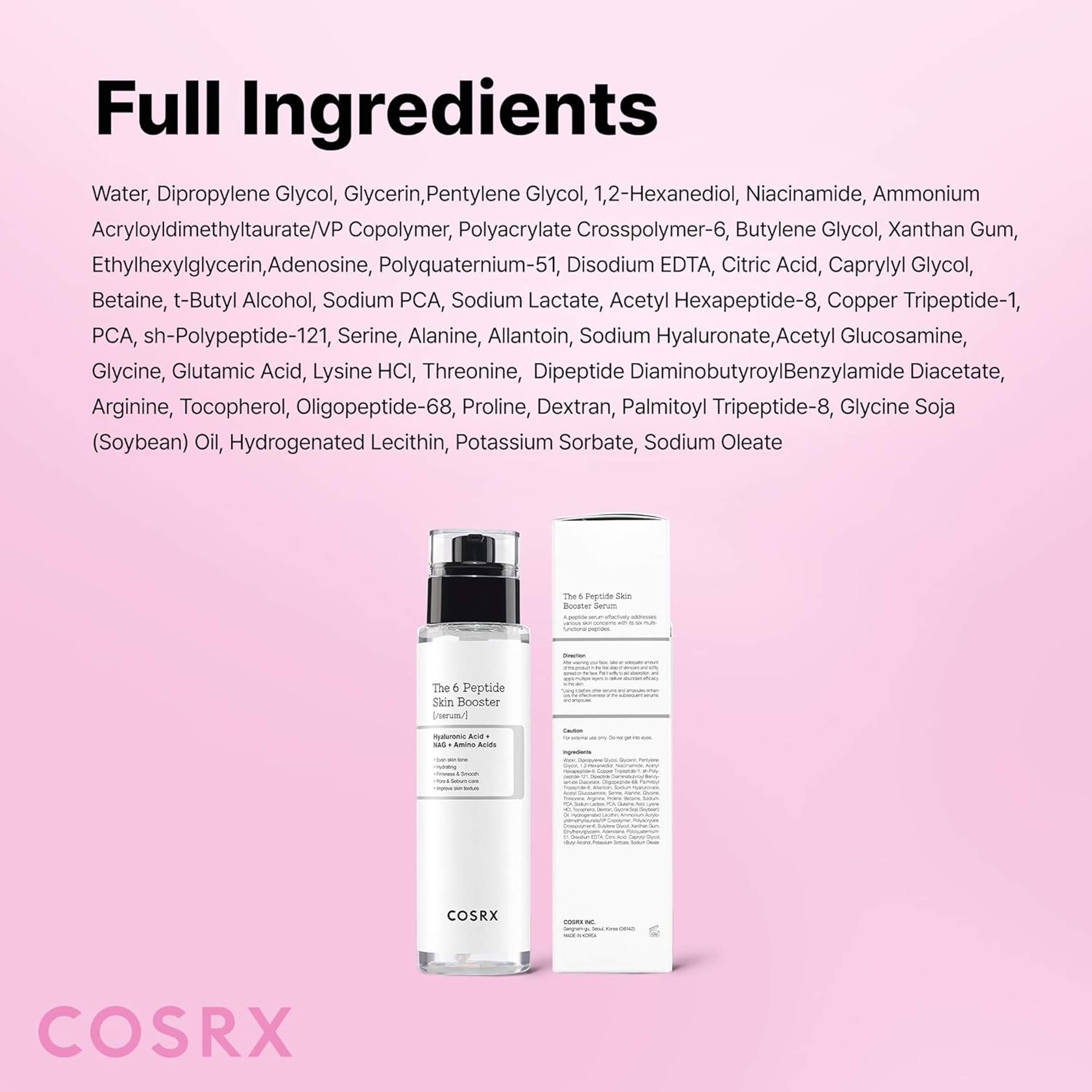 Cosrx The 6 Peptide Skin Booster Serum 5.07 fl.oz - Skin Renewal Boosting Essence for Dull & Uneven Skin 9