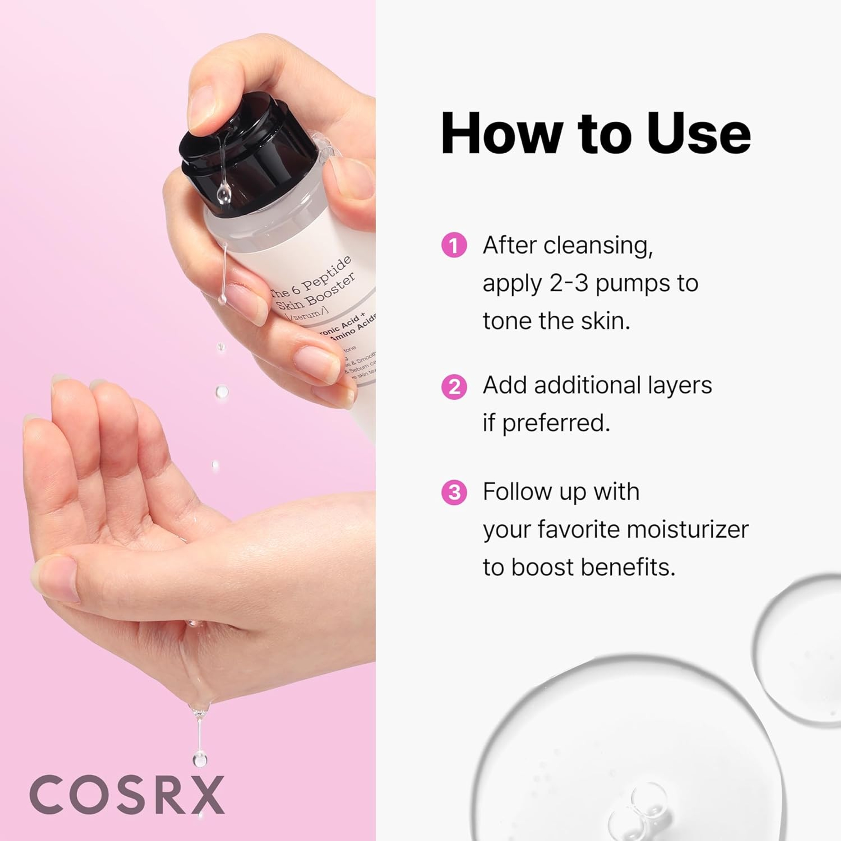 Cosrx The 6 Peptide Skin Booster Serum 5.07 fl.oz - Skin Renewal Boosting Essence for Dull & Uneven Skin 10