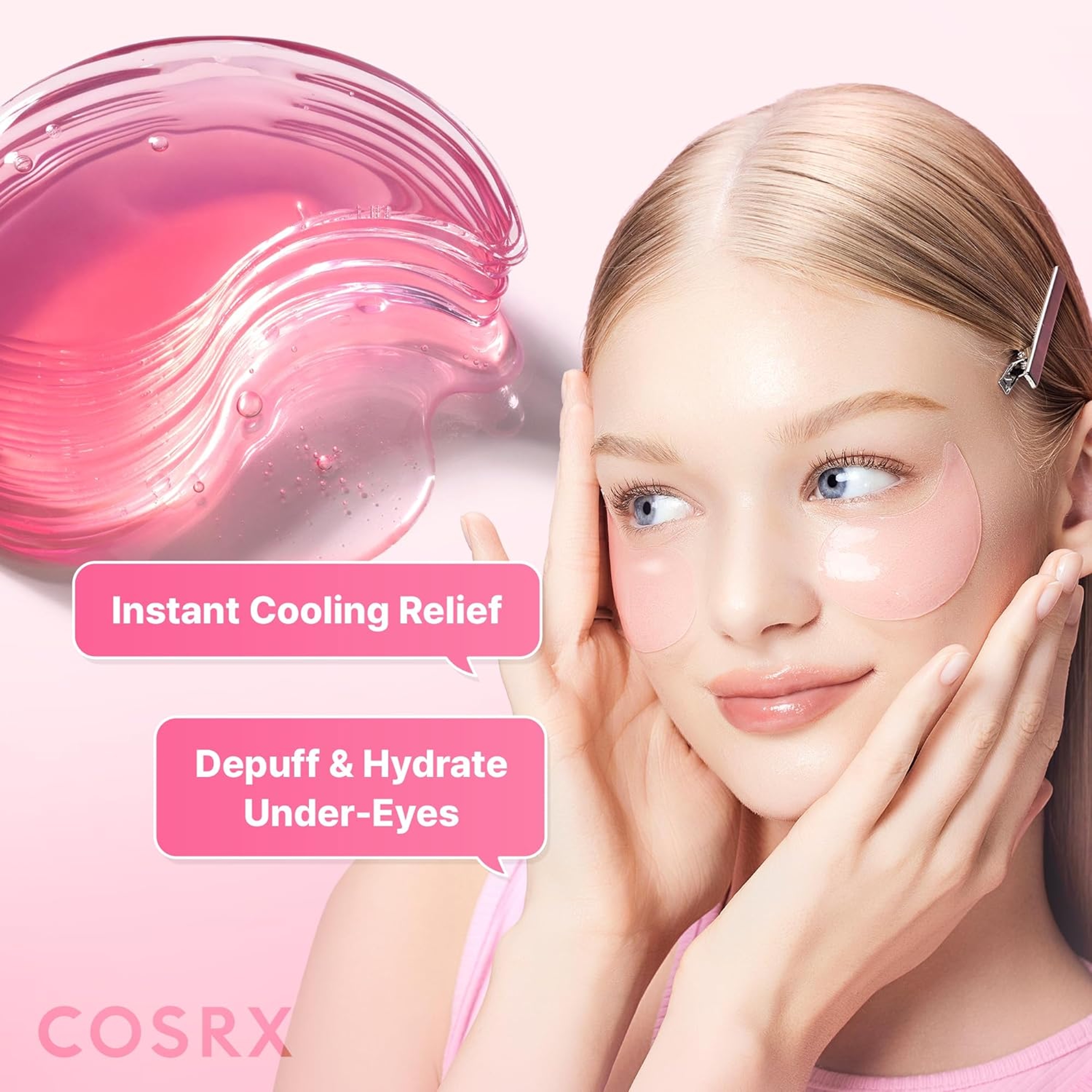 Cosrx Pink Peptides Collagen Hydrogel Eye Patch 60 Count - Cooling & Firming Under Eye Patches for Puffy Eyes 3