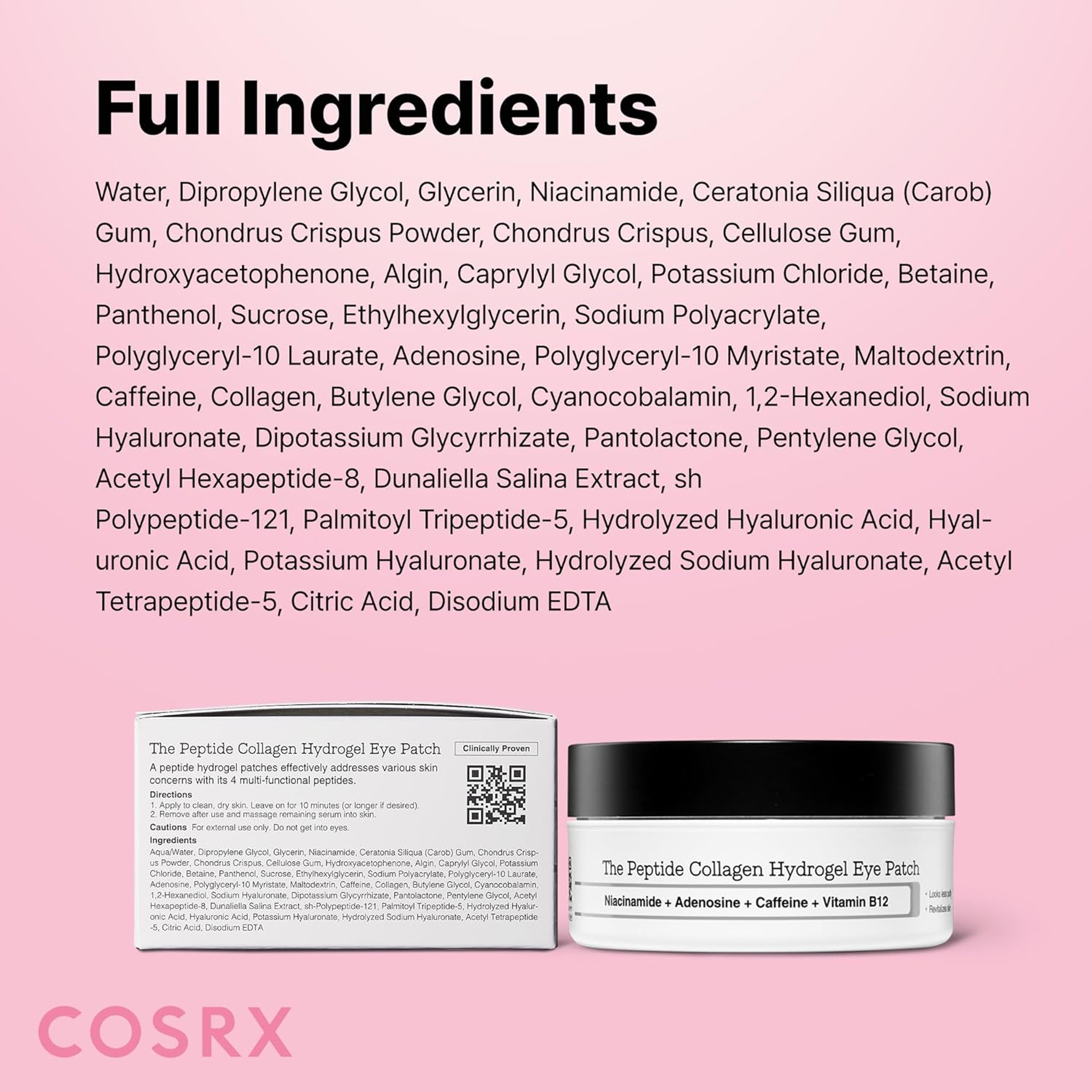 Cosrx Pink Peptides Collagen Hydrogel Eye Patch 60 Count - Cooling & Firming Under Eye Patches for Puffy Eyes 10