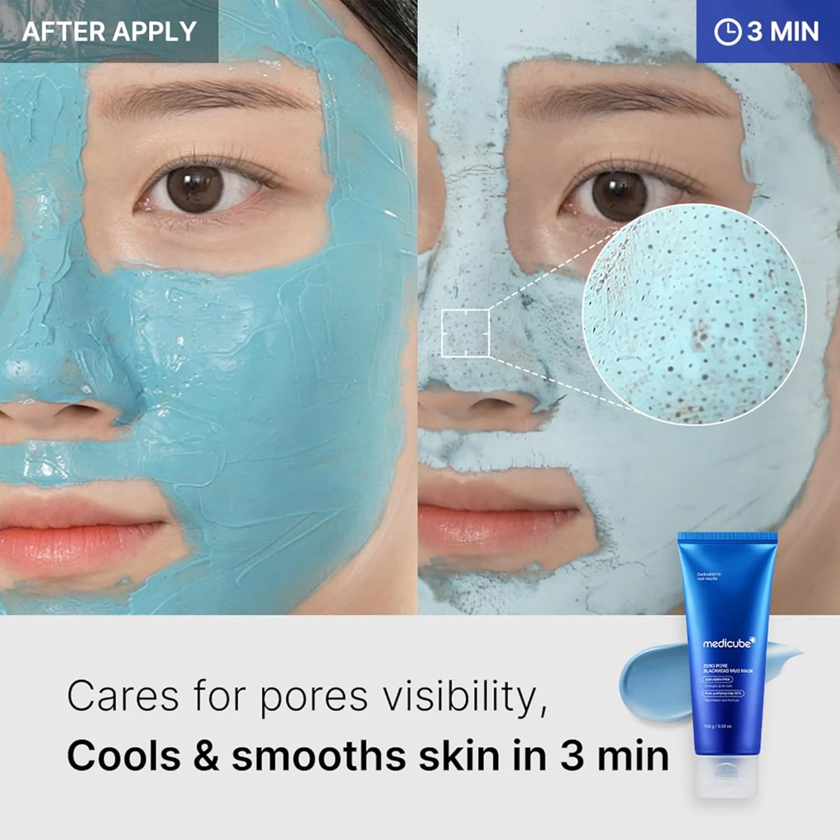 Medicube Zero Pore Blackhead Mud Mask 3.52 fl.oz - Skin Cooling & Pore Tightening 4