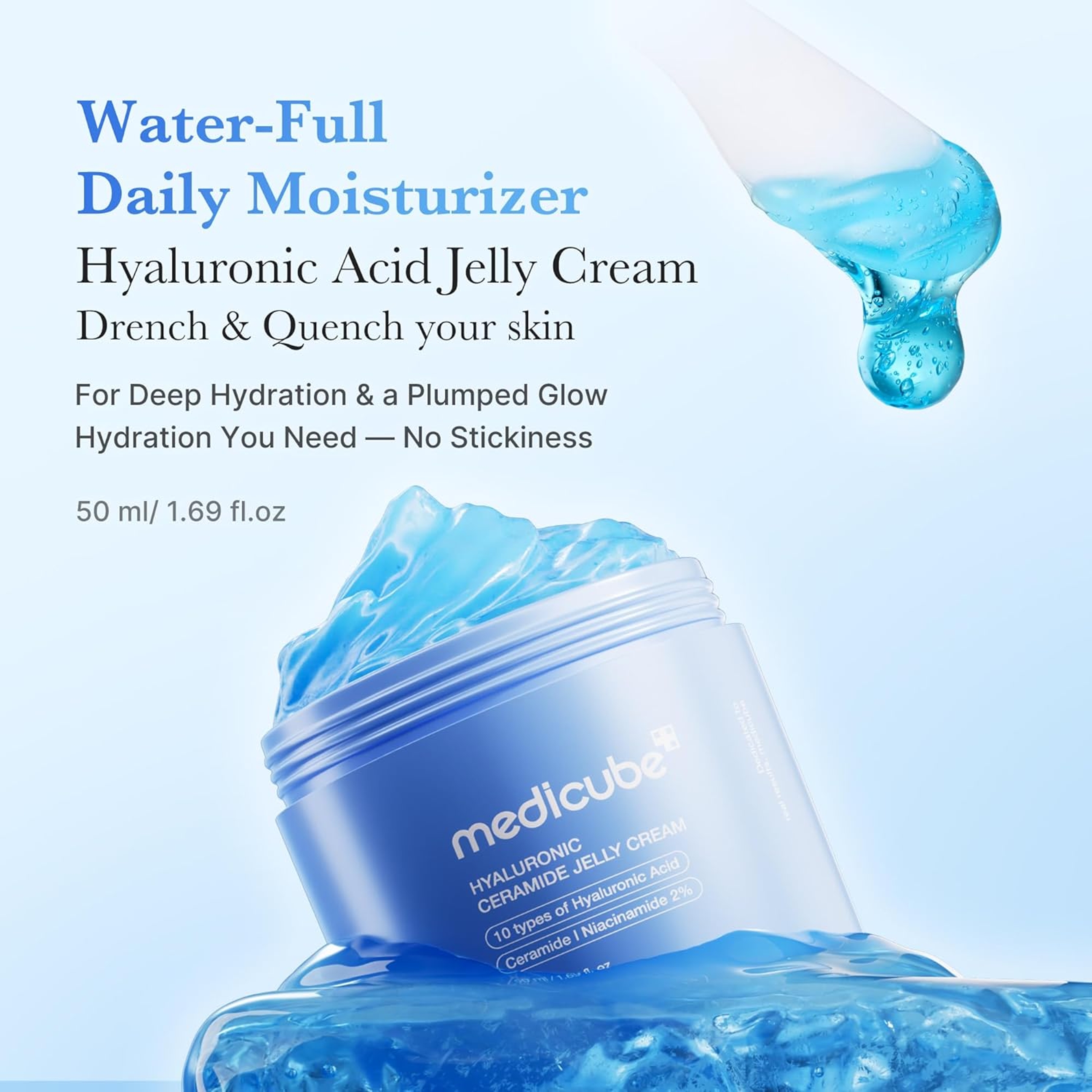 Medicube Hyaluronic Ceramide Jelly Cream 1.69 fl.oz - Daily Moisturizer for All Skin Types 2