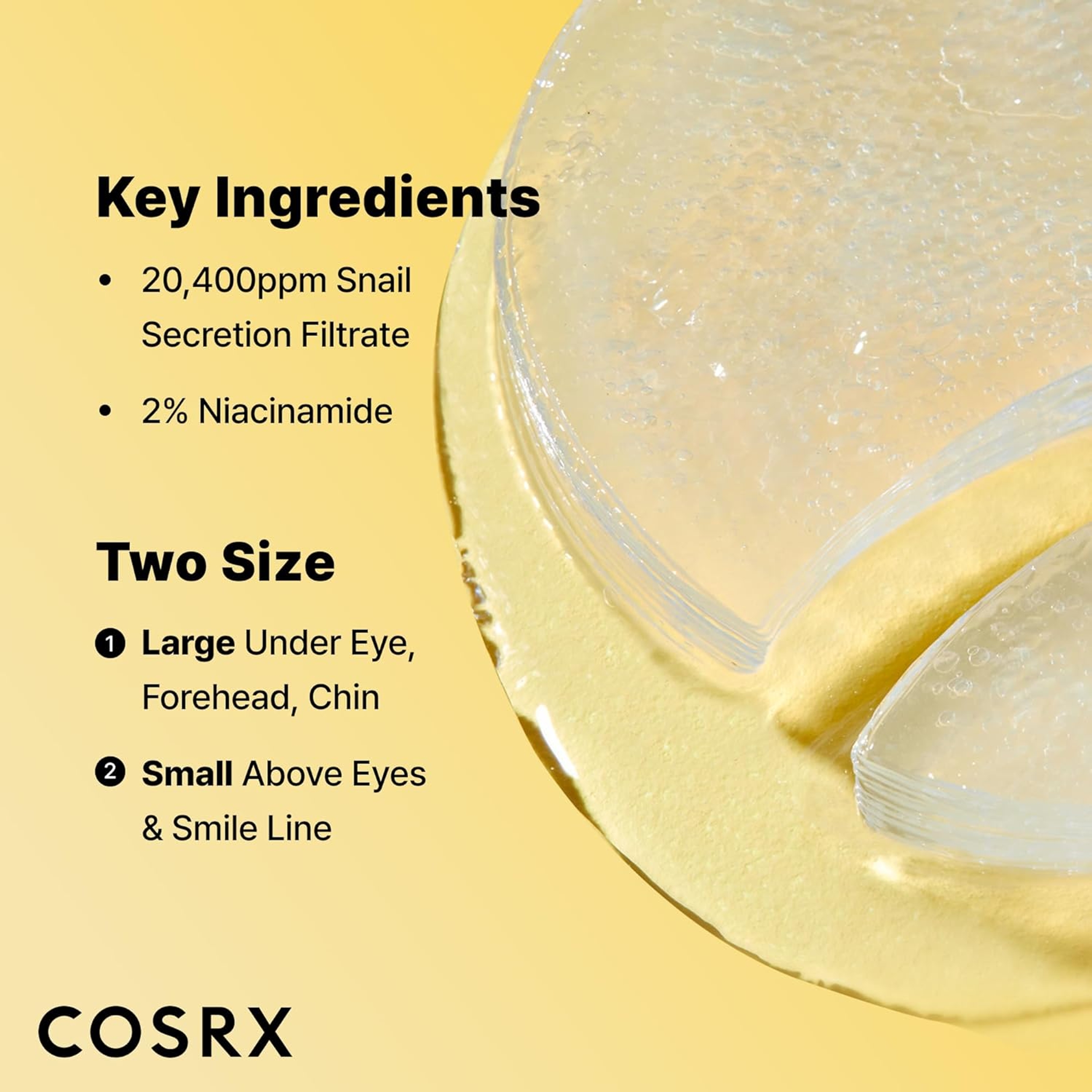 Cosrx Advanced Snail Mucin Hydrogel Eye Patch 60 Count - Hydrating Under Eye Patches for Fine Lines 3