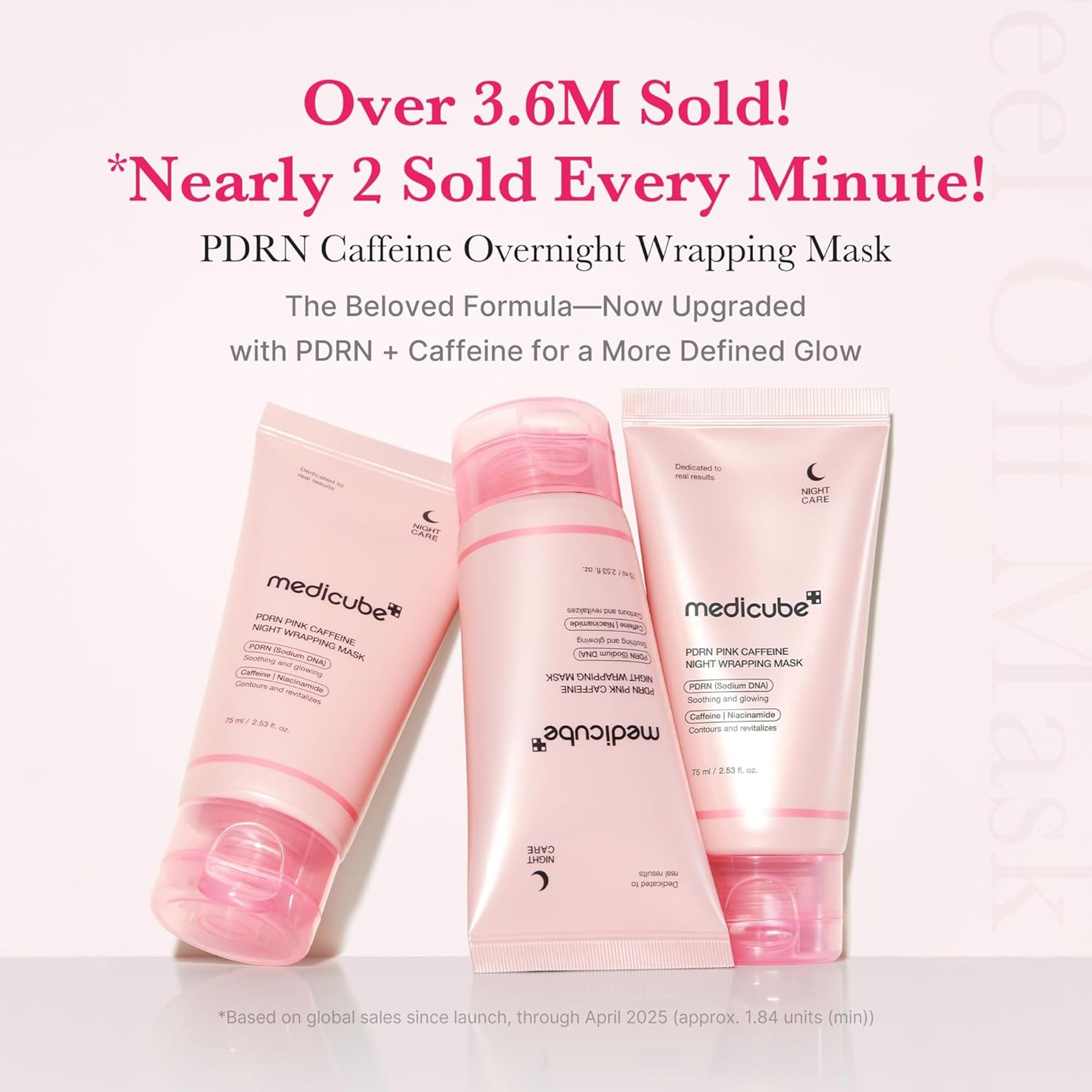Medicube PDRN Pink Caffeine Night Wrapping Mask 2.53 fl.oz - Overnight Peel Off Mask for Refined & Glass Skin 2