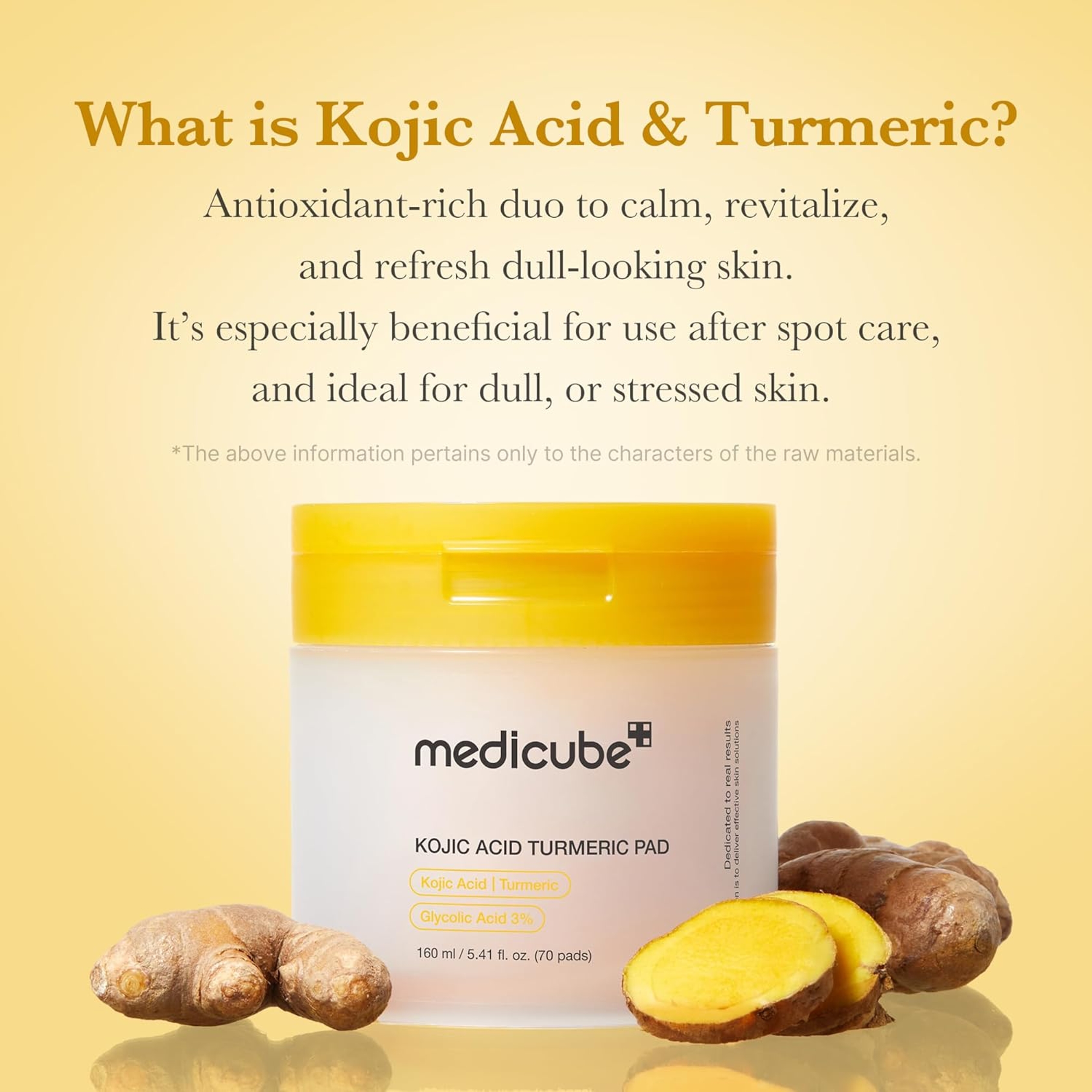 Medicube Kojic Acid Turmeric Pad 5.41 fl.oz (70 Pads) - Clarifying Toner Pad for Troubled Skin & Use After Spot Care 3