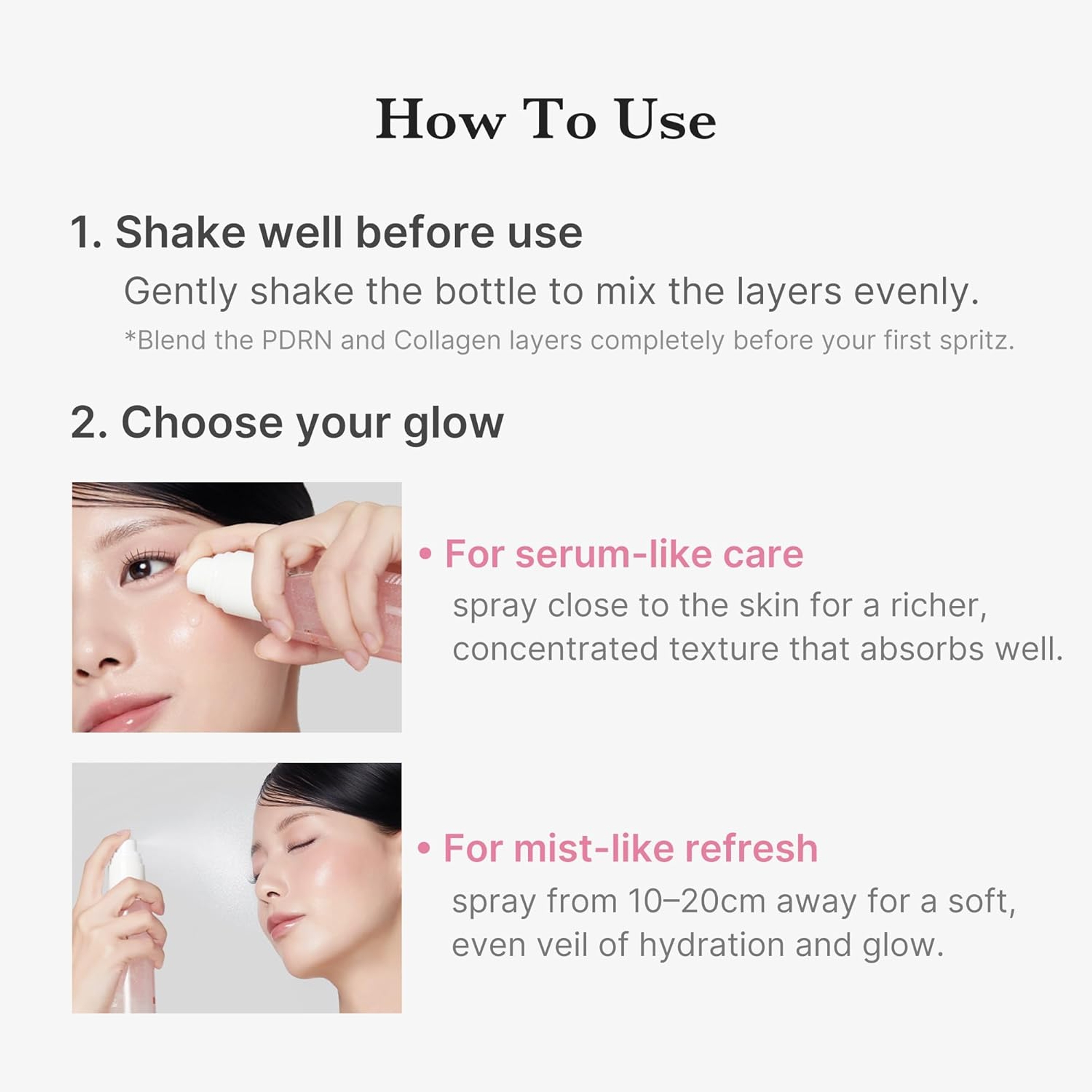 Medicube Pink PDRN Collagen Glow Jelly Mist Serum 3.38 fl.oz - Dual-Texture Glow Spray for Hydration & Radiance 7