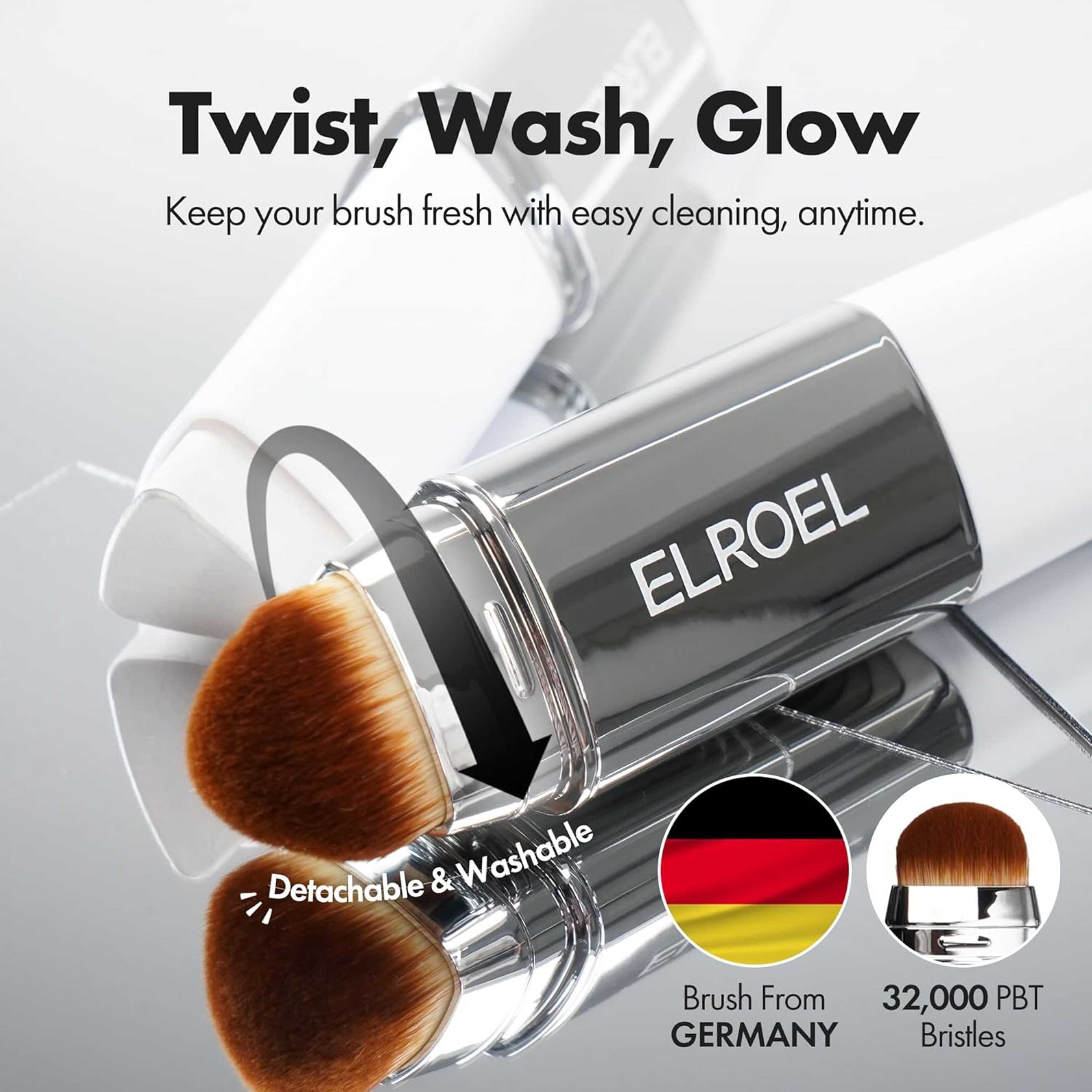 Elroel Blanc Cover Cream Stick V, 202 Natural, 0.45 fl.oz - Medium to Full Coverage Dewy Finish Base Makeup 6