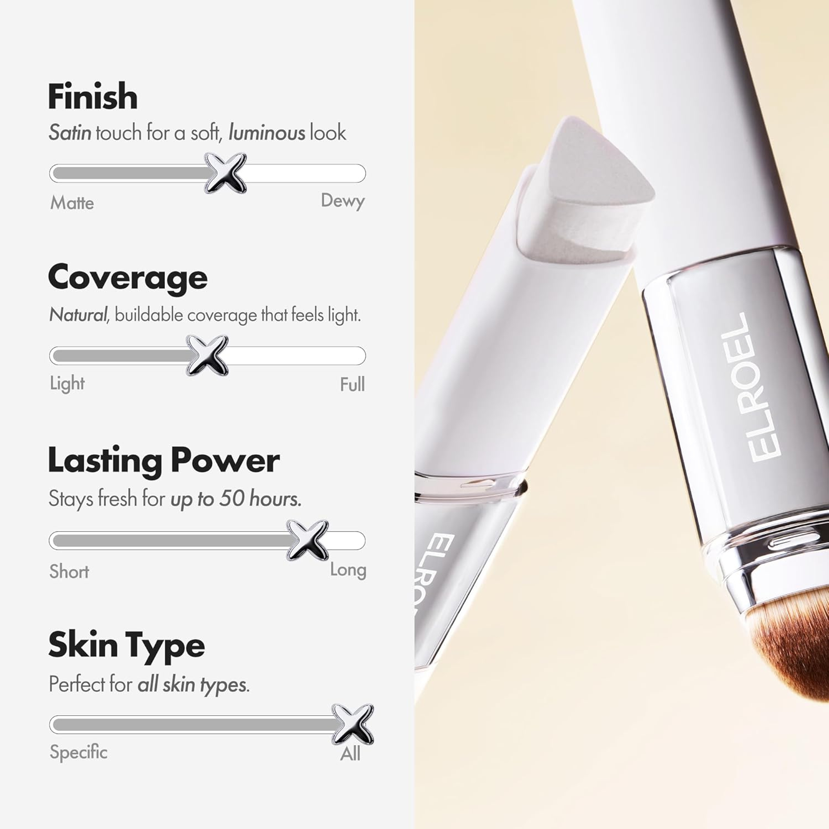 Elroel Blanc Cover Cream Stick V, 202 Natural, 0.45 fl.oz - Medium to Full Coverage Dewy Finish Base Makeup 8