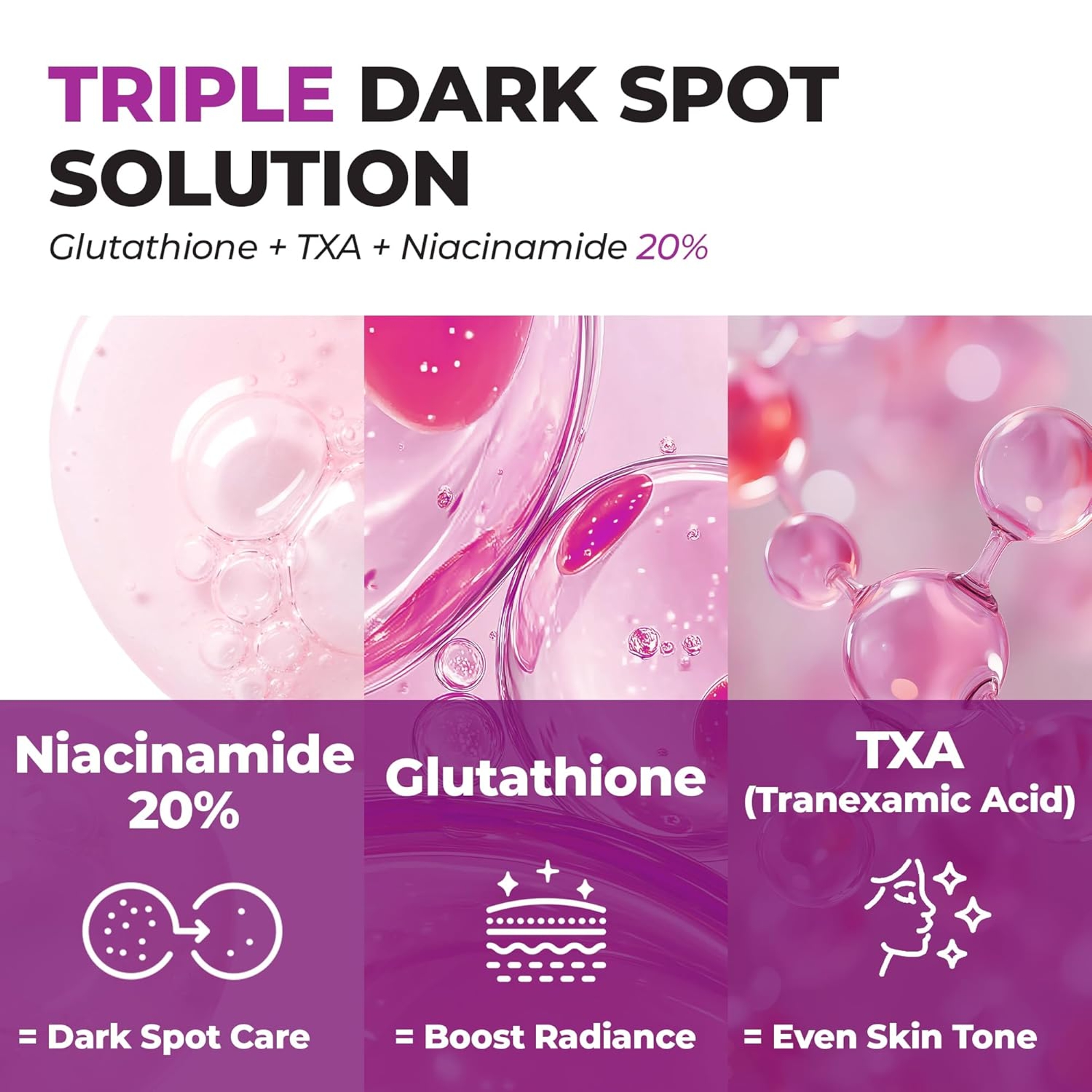 Jumiso 20% Niacinamide Dark Spot Serum - TXA & Glutathione Serum Helps Even Skin Tone 1.35 fl.oz 5