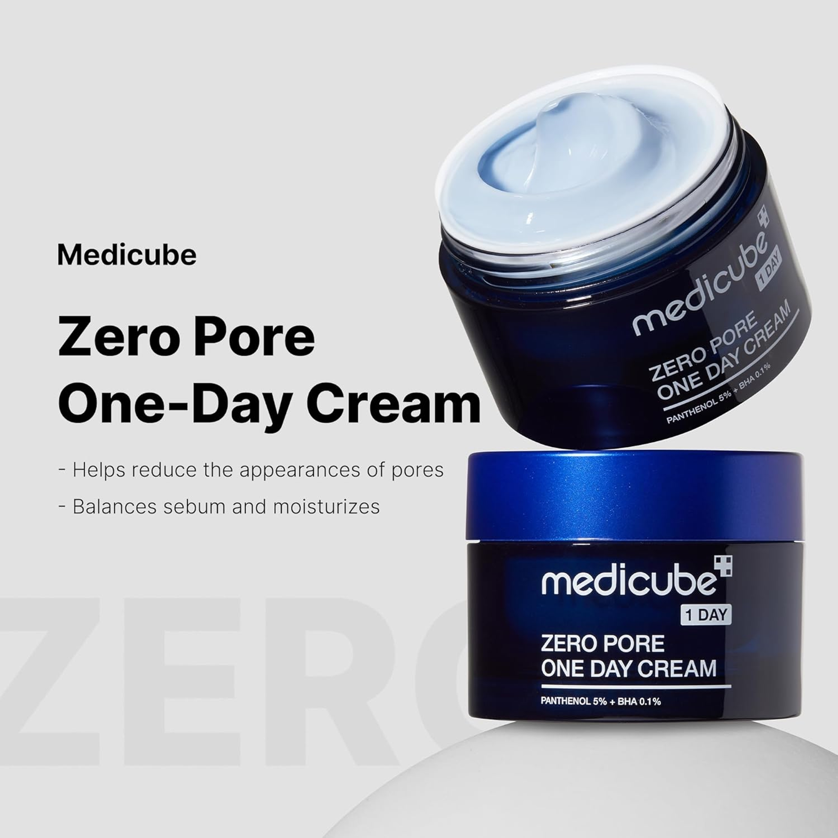 Medicube Zero Pore One Day Cream 1.69 fl.oz - Pore Refining Cream with Panthenol & BHA 2