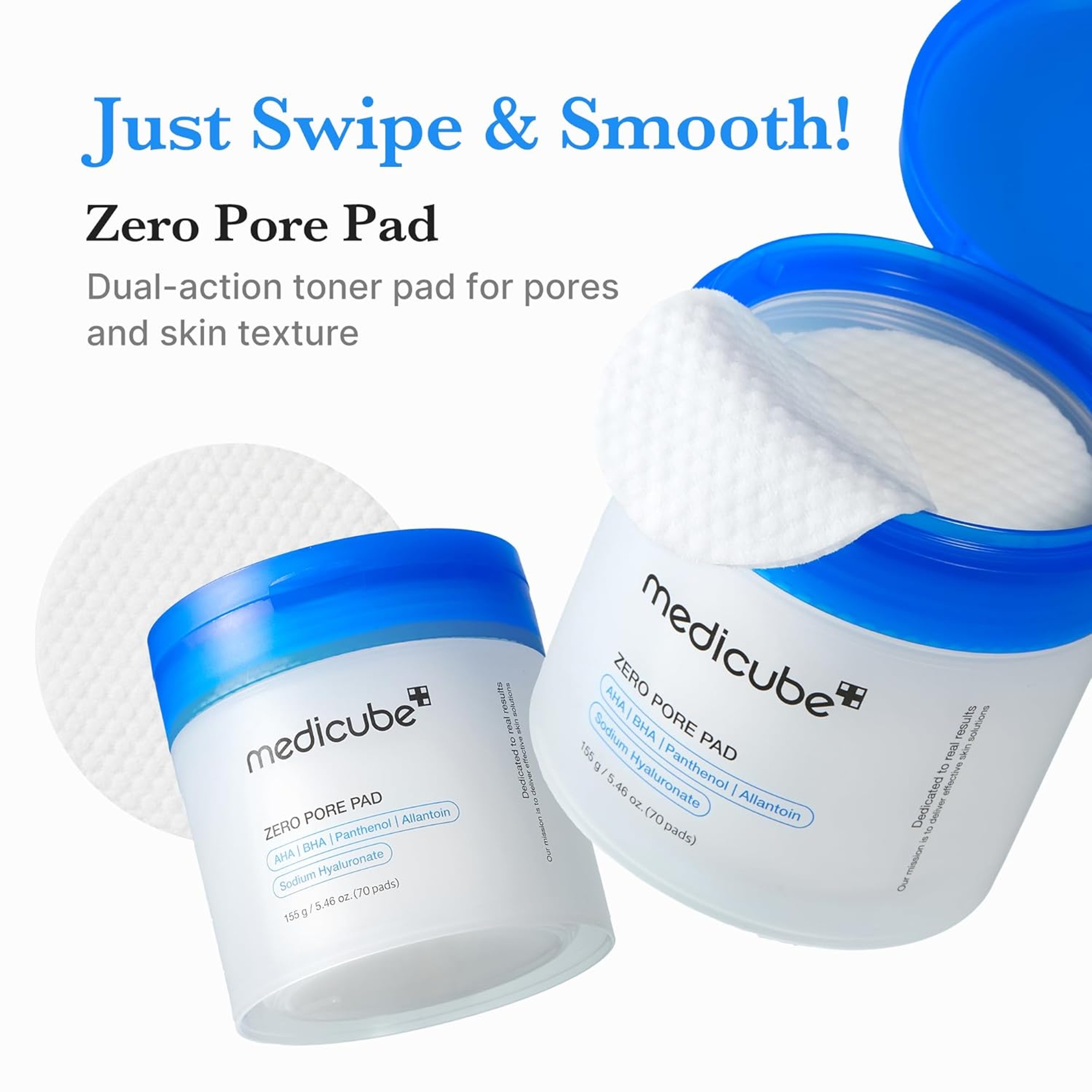 Medicube Zero Pore Pad 5.46 oz (70 Pads) - Dual-Textured Toner Pads for Exfoliation and Pore Care 3