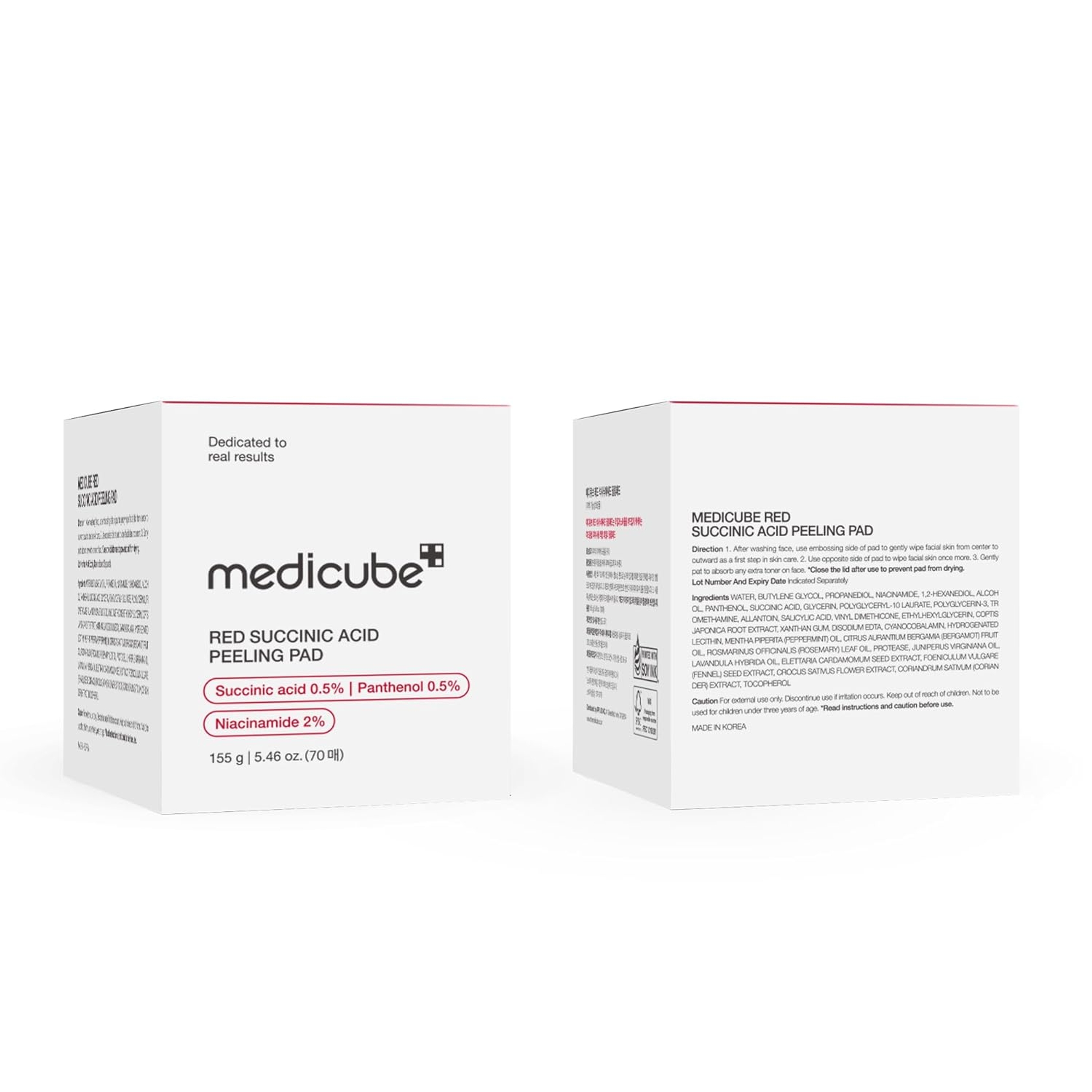 Medicube Red Succinic Peeling Pad 5.46 fl.oz (70 Pads) - Exfoliating Toner Pad for Breakout-Prone Skin 8