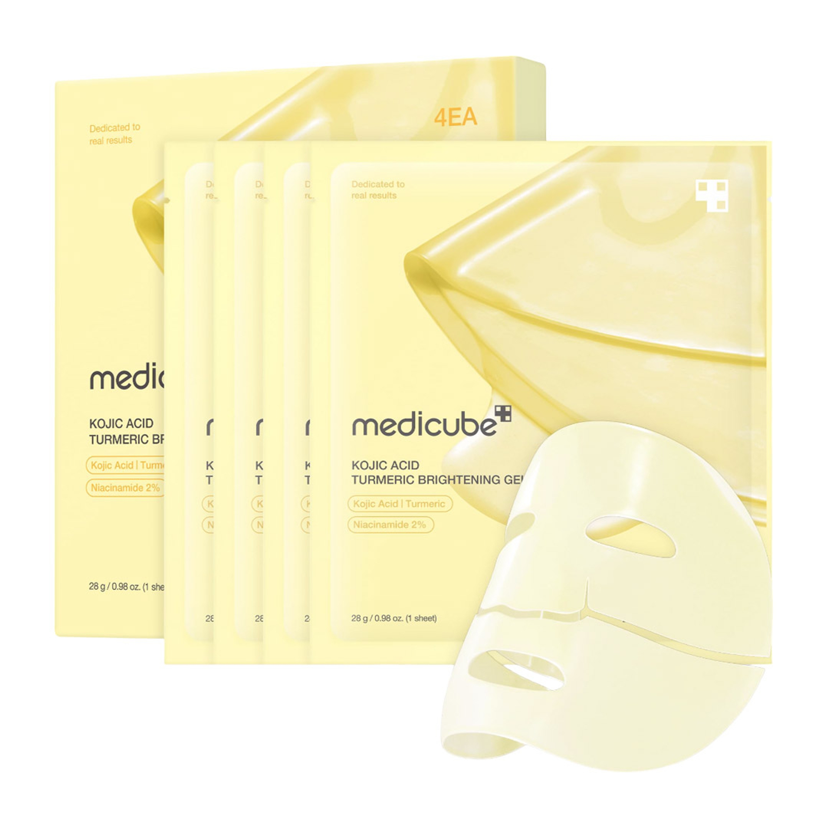 Medicube Kojic Acid Turmeric Brightening Gel Mask 0.98 fl.oz (Pack of 4) - Overnight Face Mask for Glass Glow Skin 1