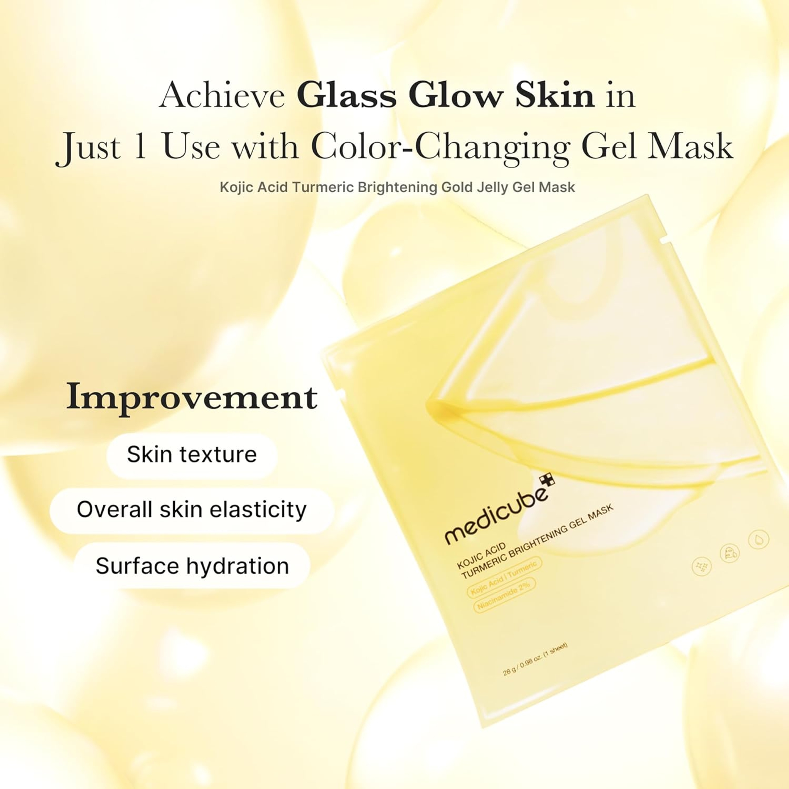 Medicube Kojic Acid Turmeric Brightening Gel Mask 0.98 fl.oz (Pack of 4) - Overnight Face Mask for Glass Glow Skin 5