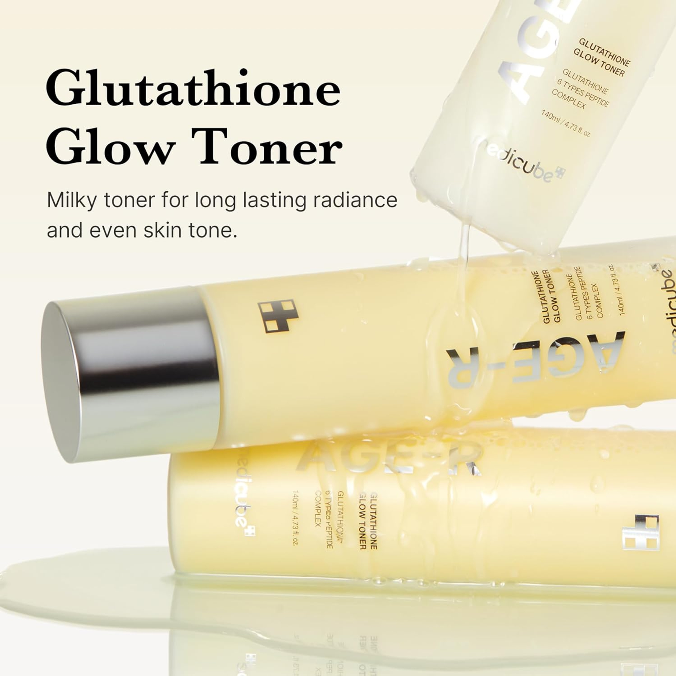 Medicube Age-R Glutathione Glow Toner 4.73 fl.oz - Low-Irritation Double Layer Toner for Glass Glow Skin 2