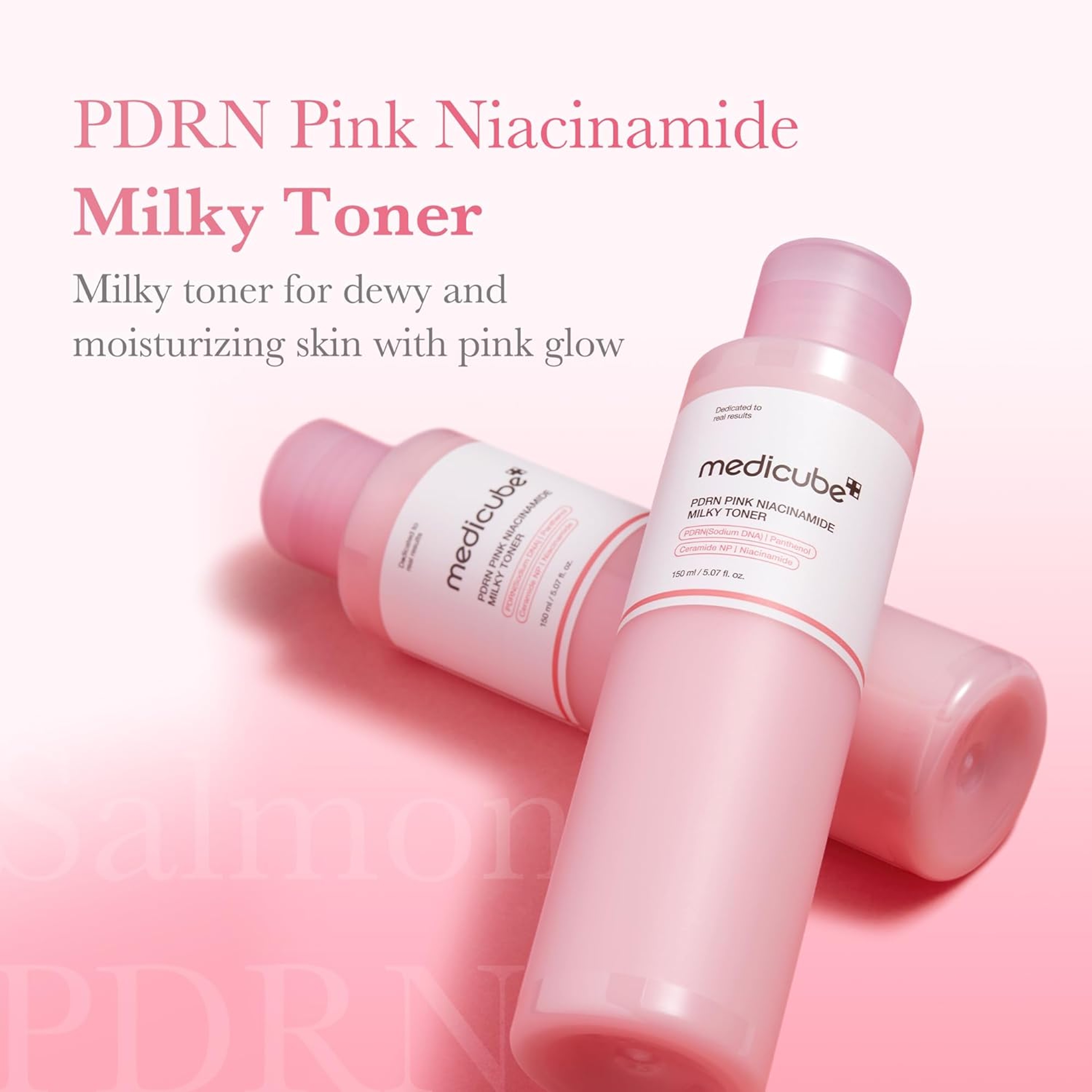Medicube PDRN Pink Niacinamide Milky Toner 5.07 fl.oz - Salmon DNA Toner for Hydrating & Soothing 2