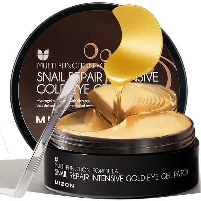 Mizon Snail Repair Intensive Gold Eye Gel Patch - Under Eye Patches for Puffy Eyes & Dark Circles 60 Pcs