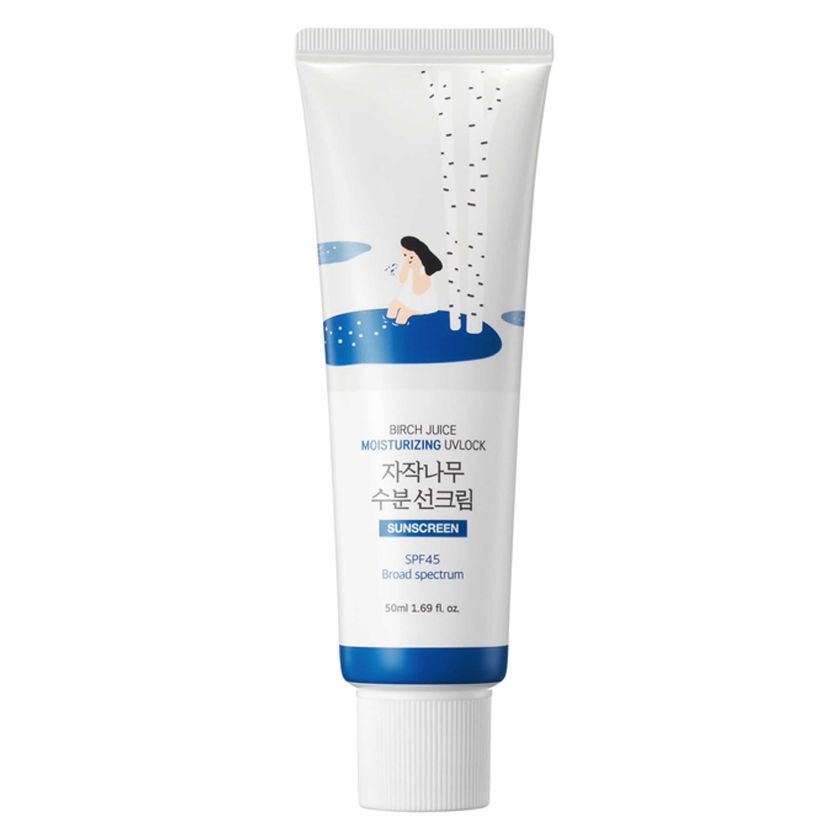 Round Lab Birch Juice Moisturizing UVLOCK SPF45 1.69 fl.oz - Hydrating Lotion-like Lightweight Glow Sunscreen for Sensitive Skin 1