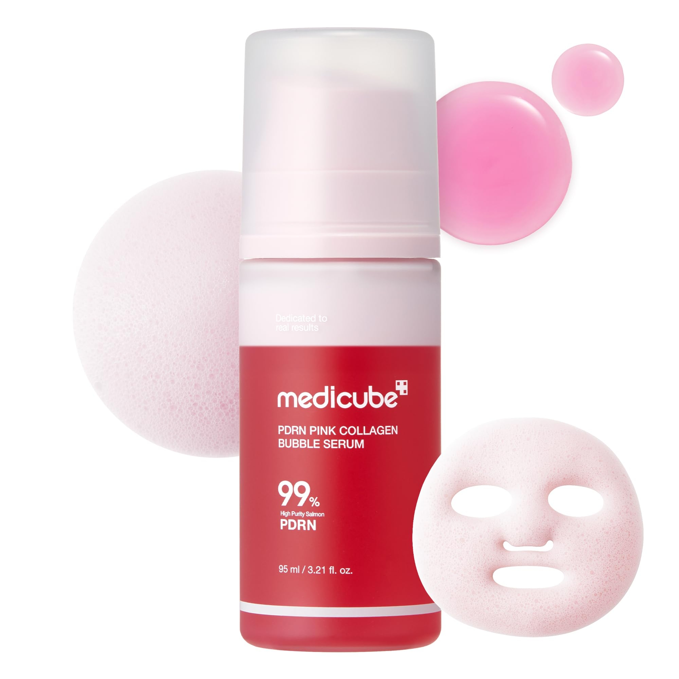 Medicube PDRN Pink Collagen Bubble Serum 3.21 fl.oz - Bubble-to-Glow Firming Serum for Radiant, Plump Skin 1