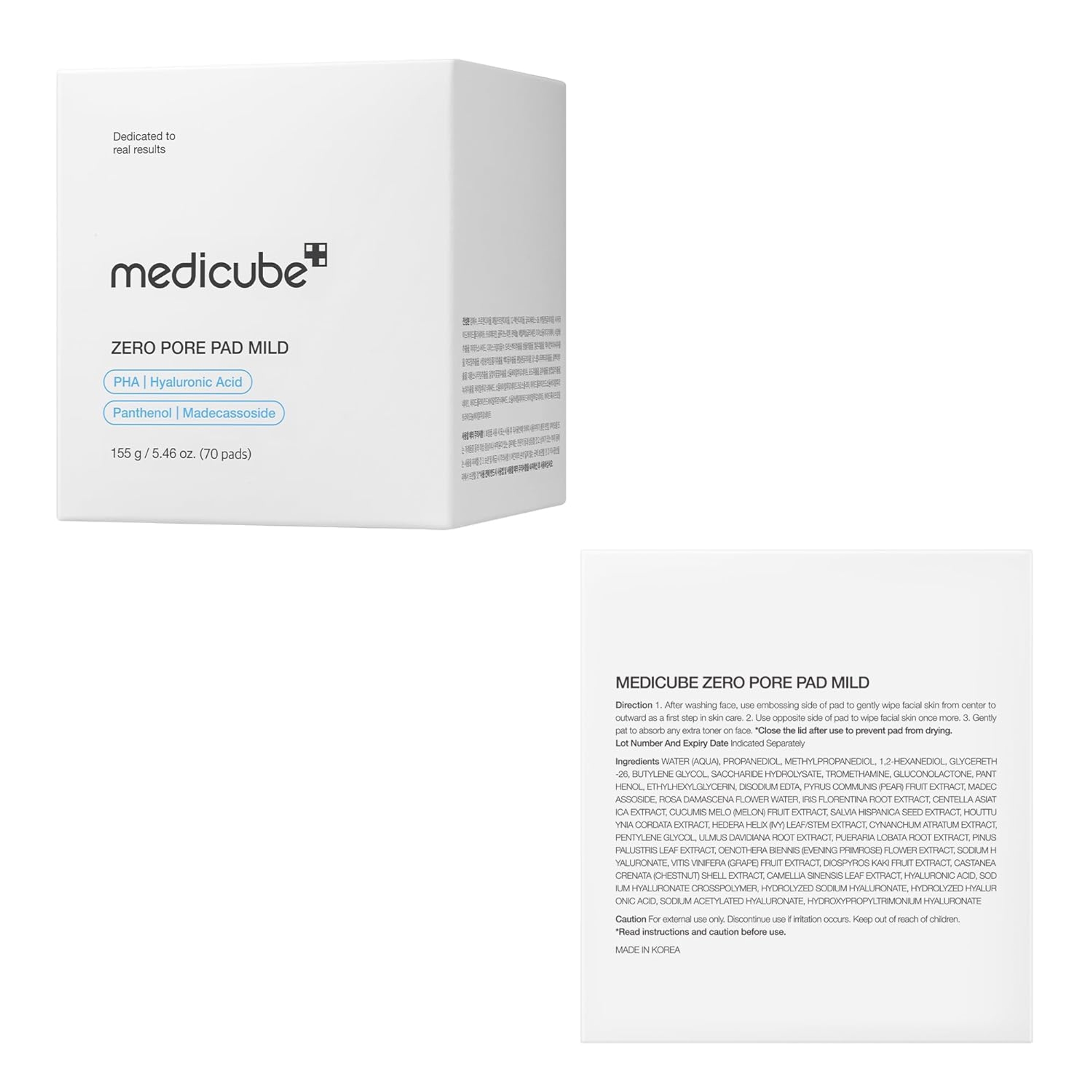 Medicube Zero Pore Pad Mild 5.46 fl.oz (70 Pads) - Gentle Calming Toner Pad for Exfoliation, Minimizing Pores 18