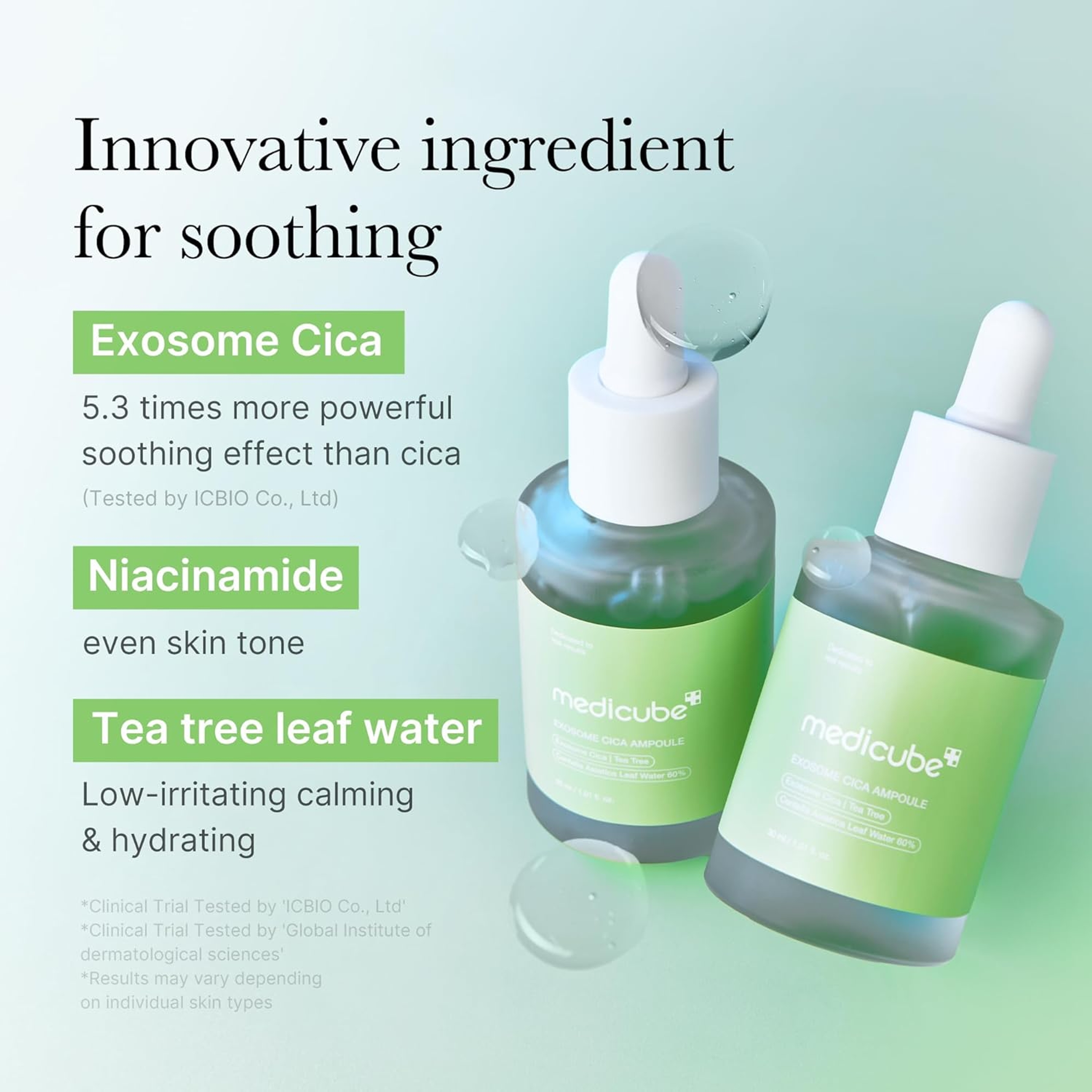 Medicube Exosome Cica Ampoule 1.01 fl.oz - Moisturizing & Soothing Serum for Sensitive Skin 3