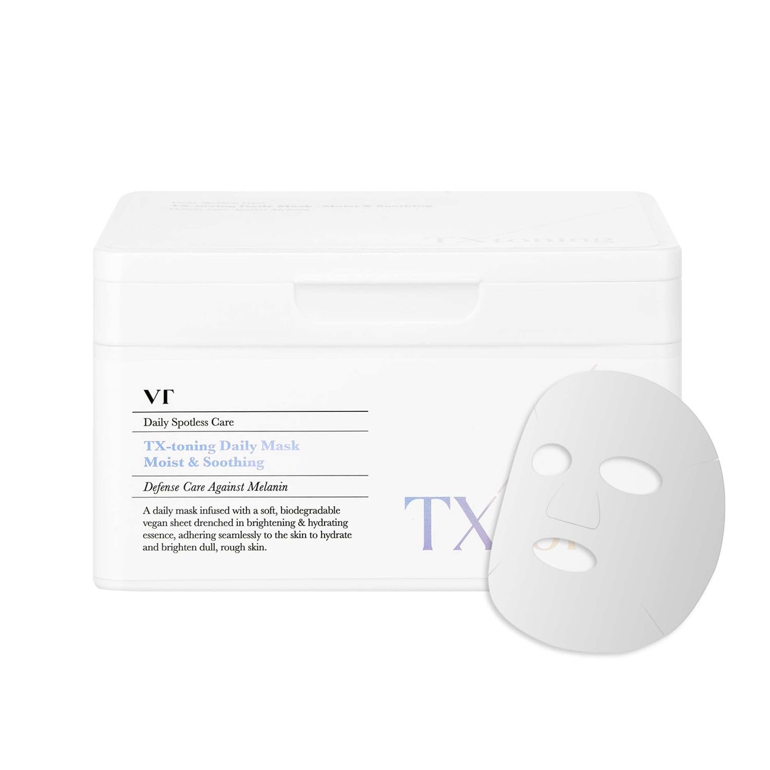 VT Cosmetics TX Toning Daily Mask - Hydrating & Glowing Facial Mask for Instant Hydration & Glow 11.28 fl.oz (30 Sheets) 1