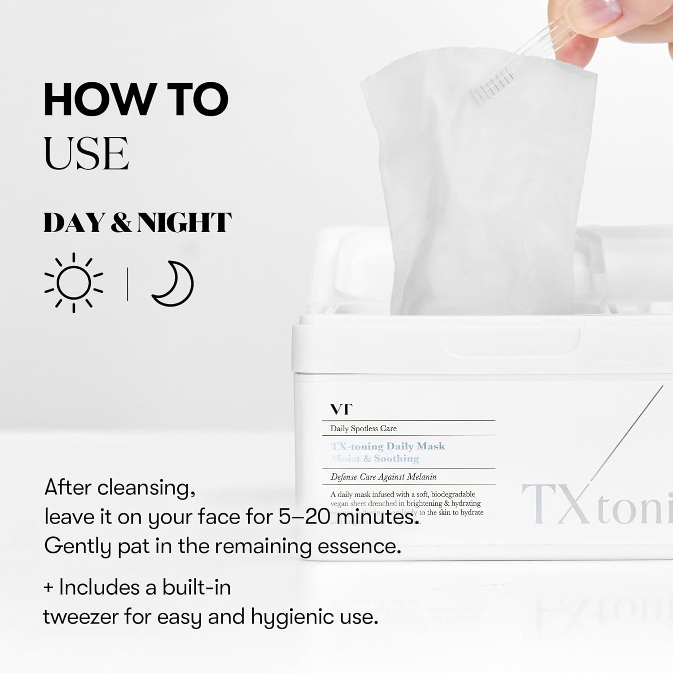 VT Cosmetics TX Toning Daily Mask - Hydrating & Glowing Facial Mask for Instant Hydration & Glow 11.28 fl.oz (30 Sheets) 6