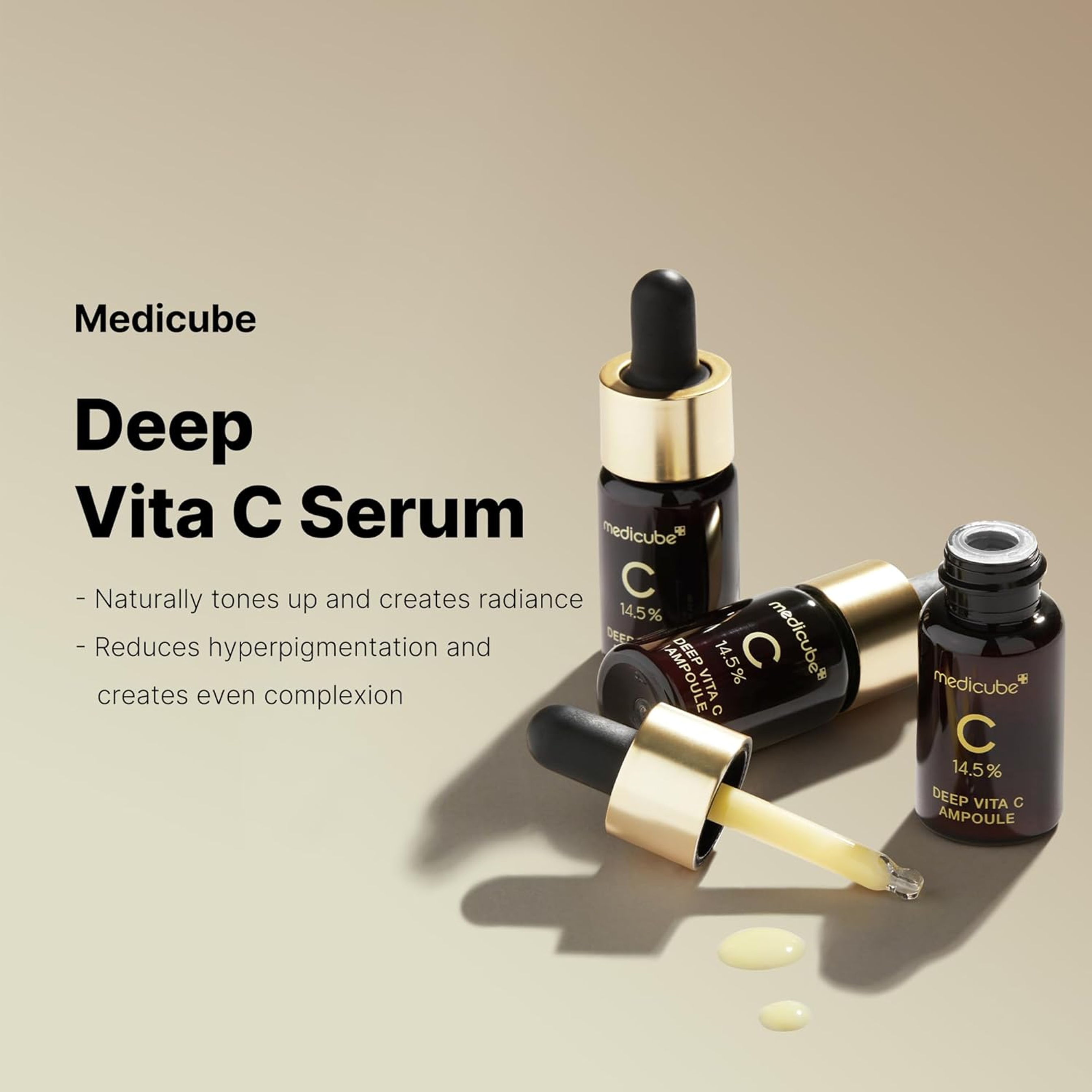 Medicube Deep Vita C Ampoule 2.0 0.35 fl.oz (Pack of 3) - 14.5% Pure Vitamin C Serum Reduce Dark Spots & Blemishes 3