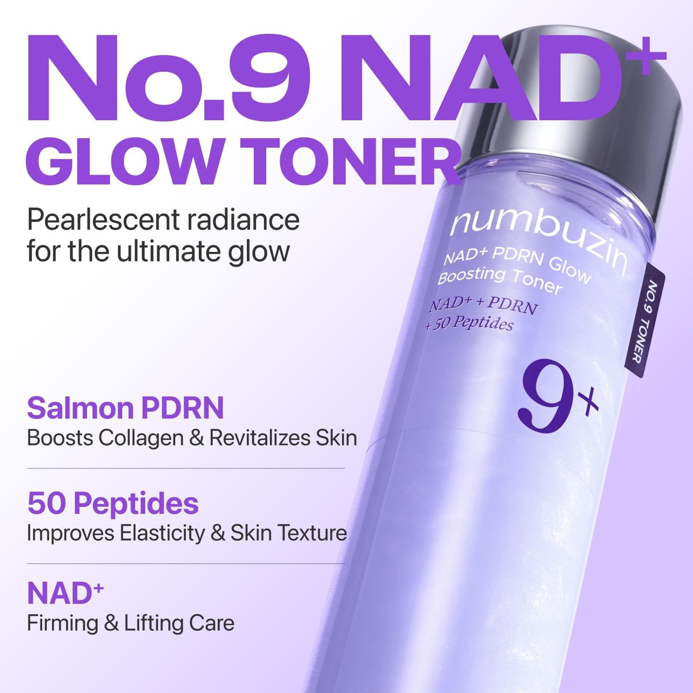 Numbuzin No.9 NAD+ PDRN Glow Boosting Toner - Hydrating & Firming Toner for Wrinkles & Dull Skin 5.07 fl.oz 2