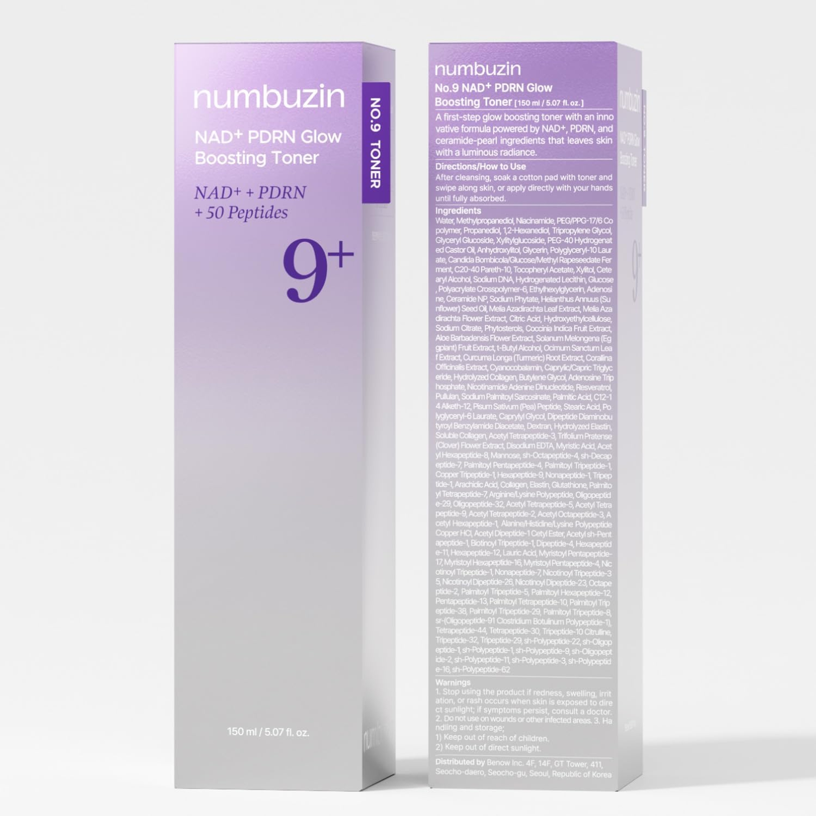 Numbuzin No.9 NAD+ PDRN Glow Boosting Toner - Hydrating & Firming Toner for Wrinkles & Dull Skin 5.07 fl.oz 9