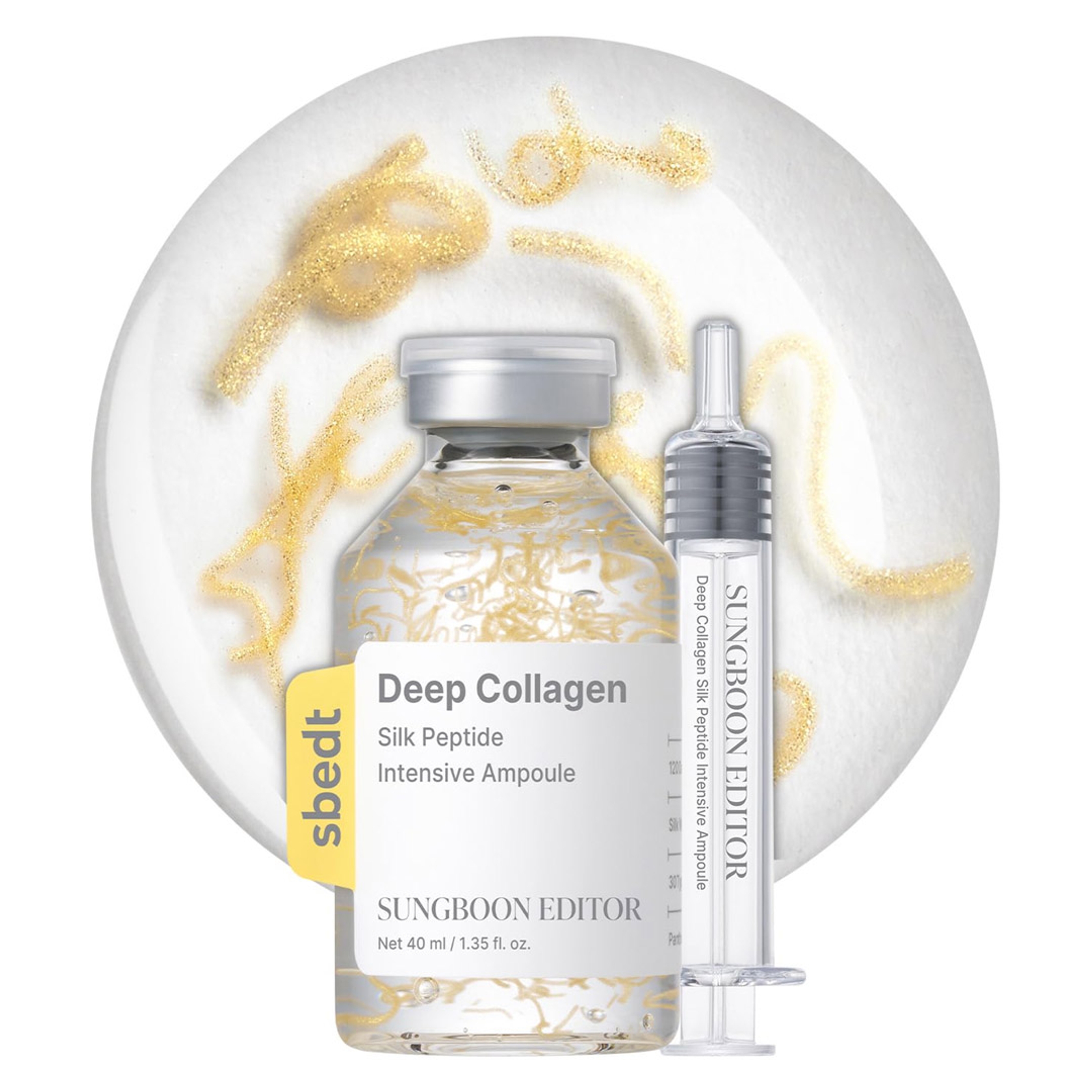 Sungboon Editor Deep Collagen Silk Peptide Intensive Ampoule 1.35 fl.oz - Copper Peptides Serum for Smooth-Looking Skin 1