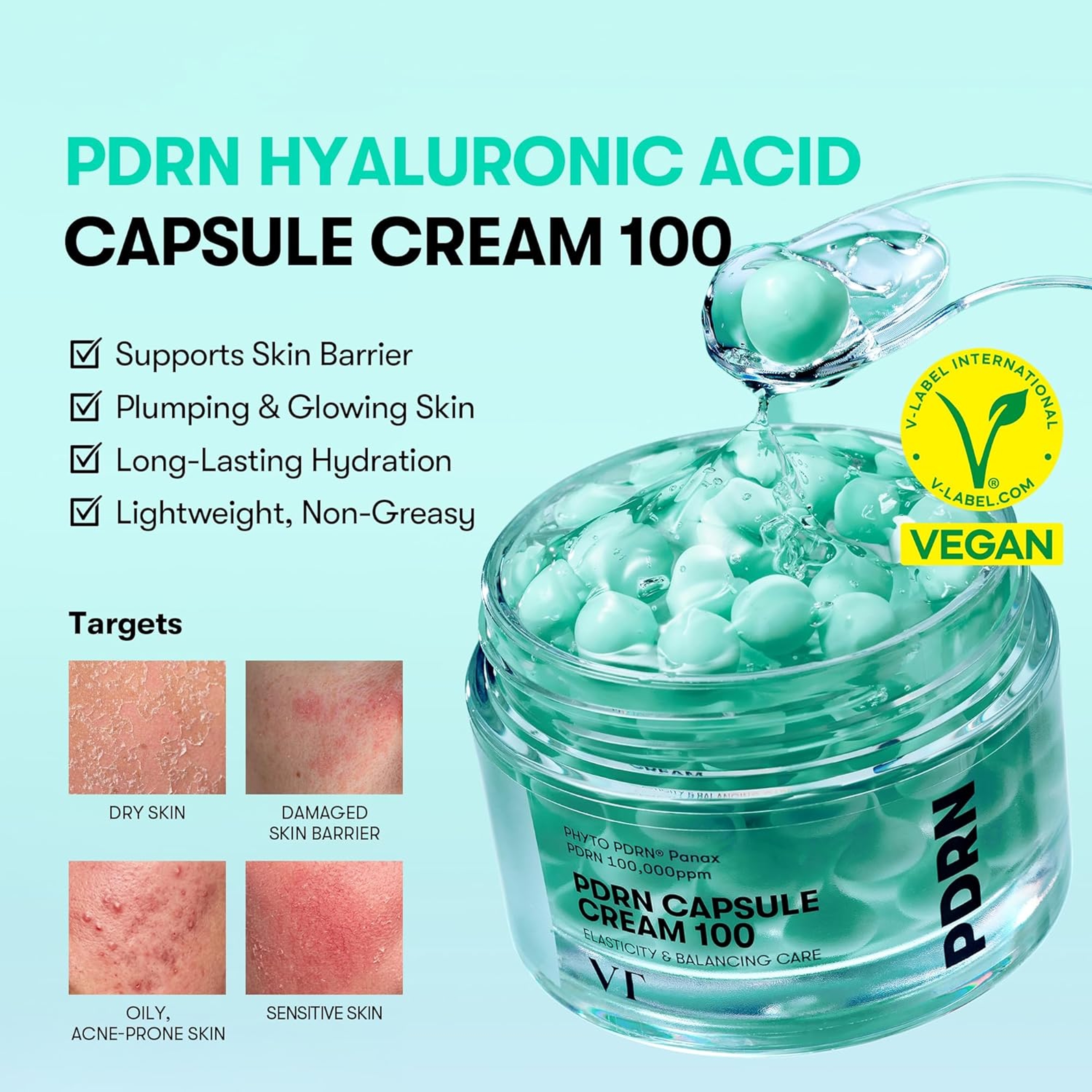 VT Cosmetics PDRN Capsule Cream 100 1.69 fl.oz - Firming & Plumping Nourishing Cream 2