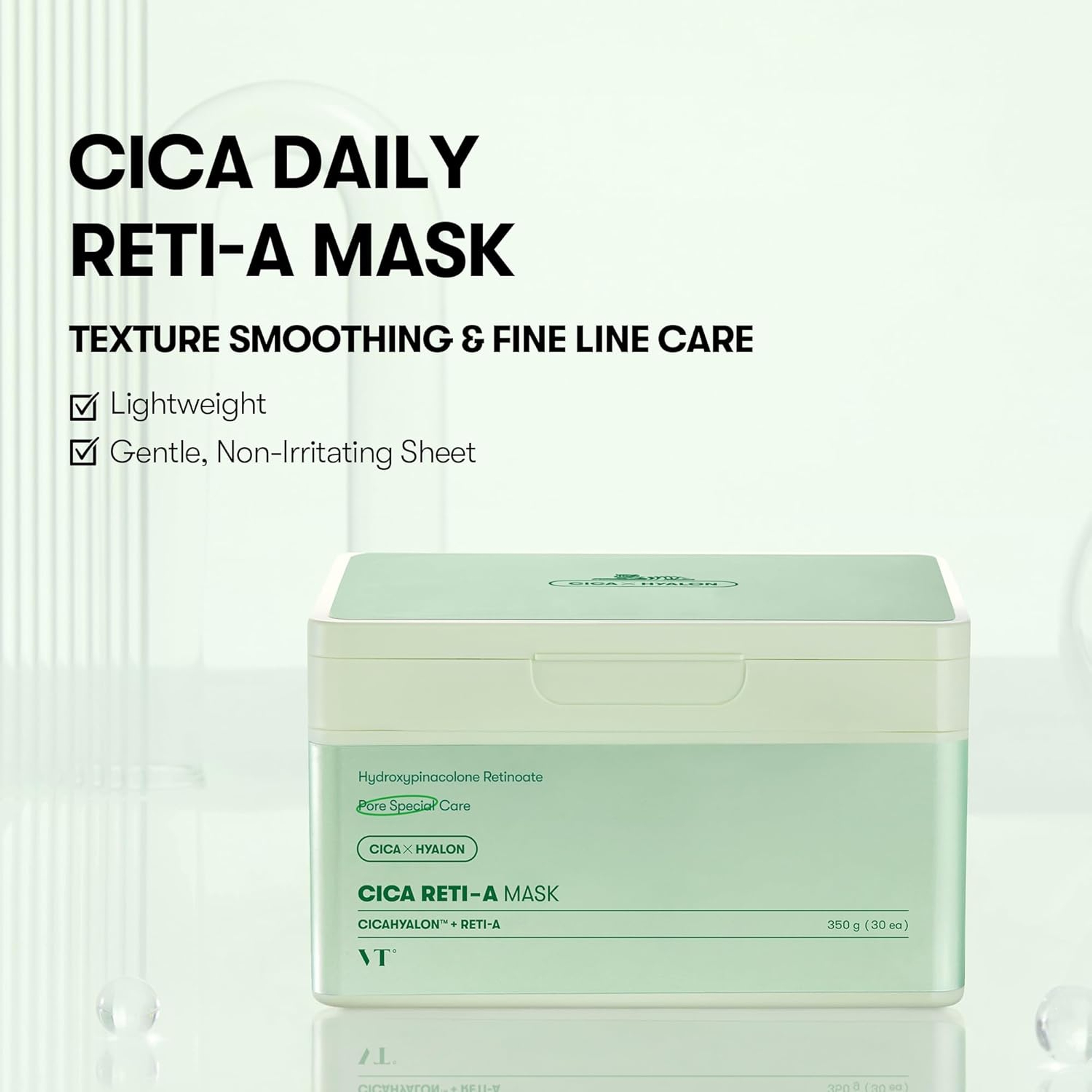VT Cosmetics CICA Reti-A Mask 30 Count - Pore Minimizing & Hydrating Mask for Retinol Beginners 2