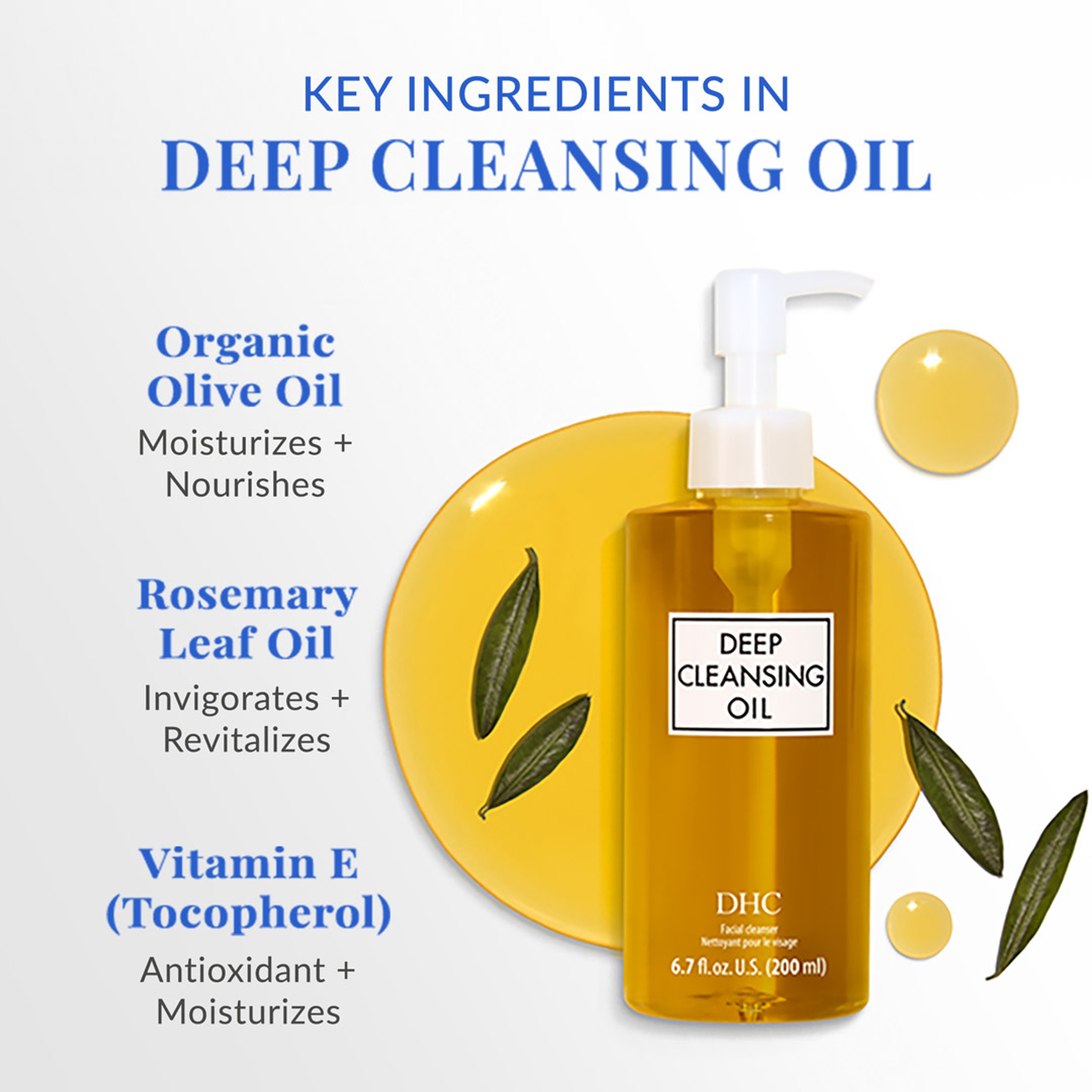 DHC Deep Cleansing Oil 6.7 fl.oz - Makeup Remover Cleanses without Clogging Pores 4