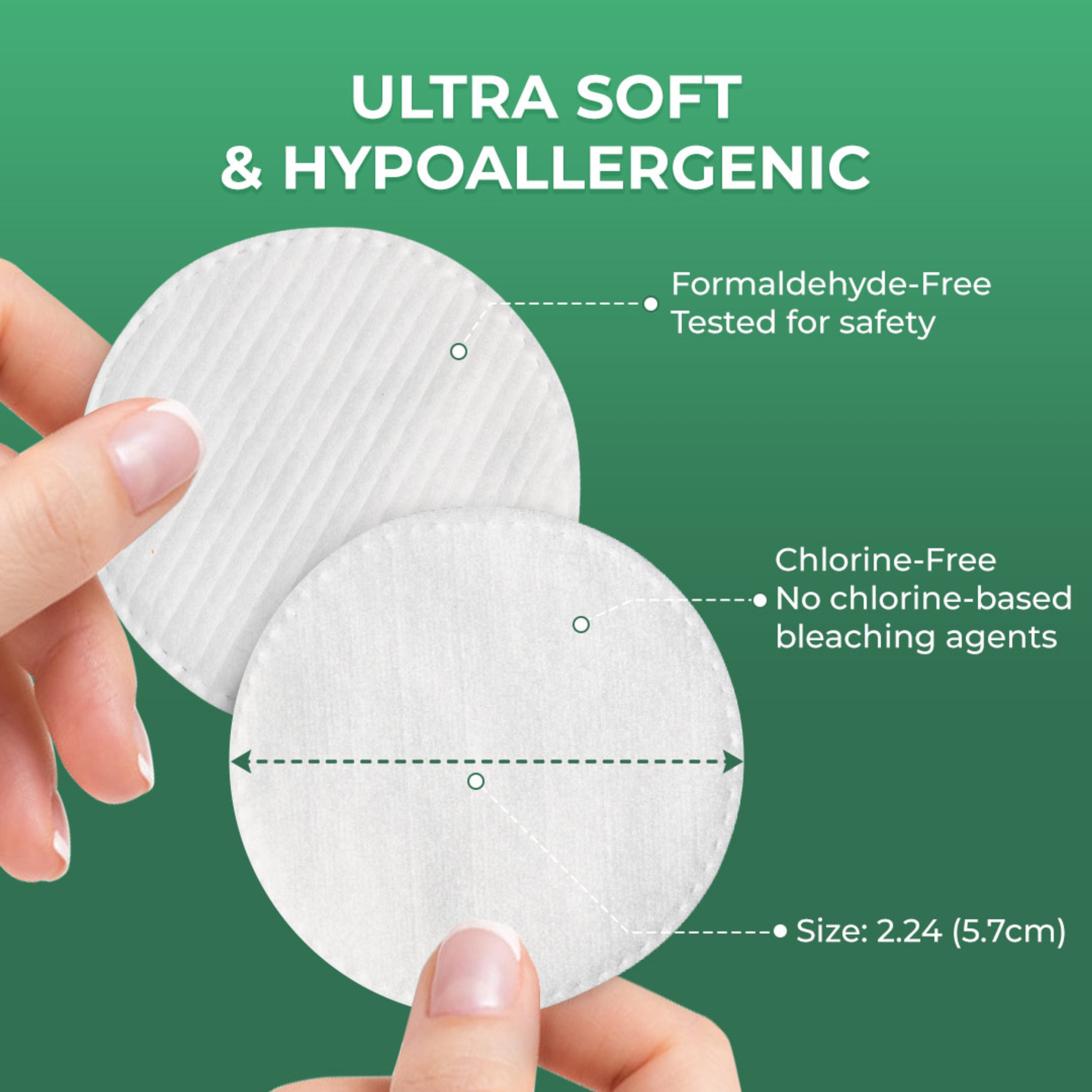 Hotosu Premium Cotton Rounds 150 Count (Pack of 4) 8