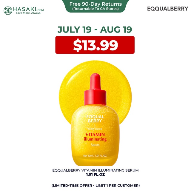 Eqqualberry Vitamin Illuminating Serum 1.01 fl.oz - Brightening Vitamin C Serum for Dark Spot & Uneven Skin