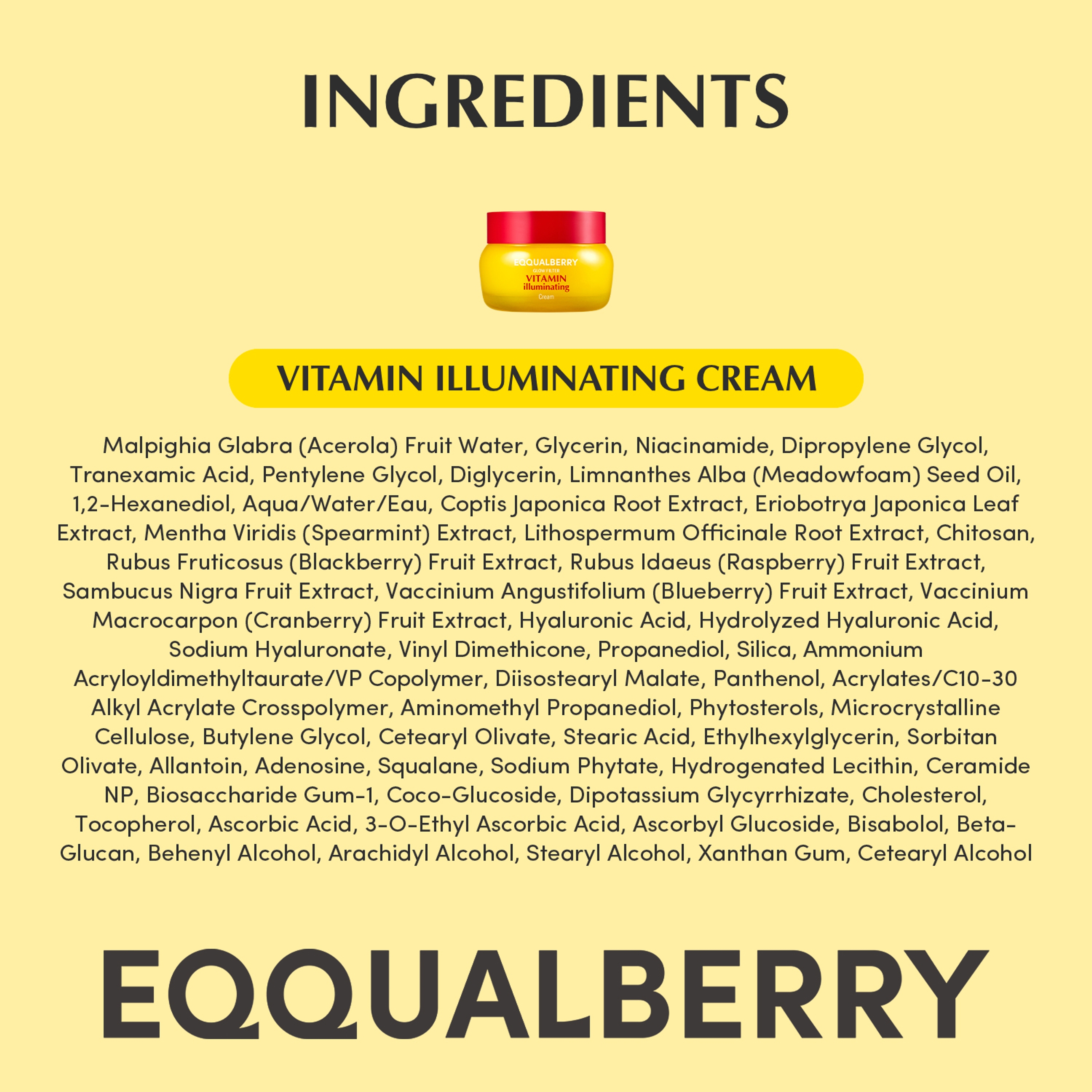 Eqqualberry Vitamin Illuminating Cream 1.69 fl.oz - Glowy, Lightweight Hydration Cream for Dark Spots 7