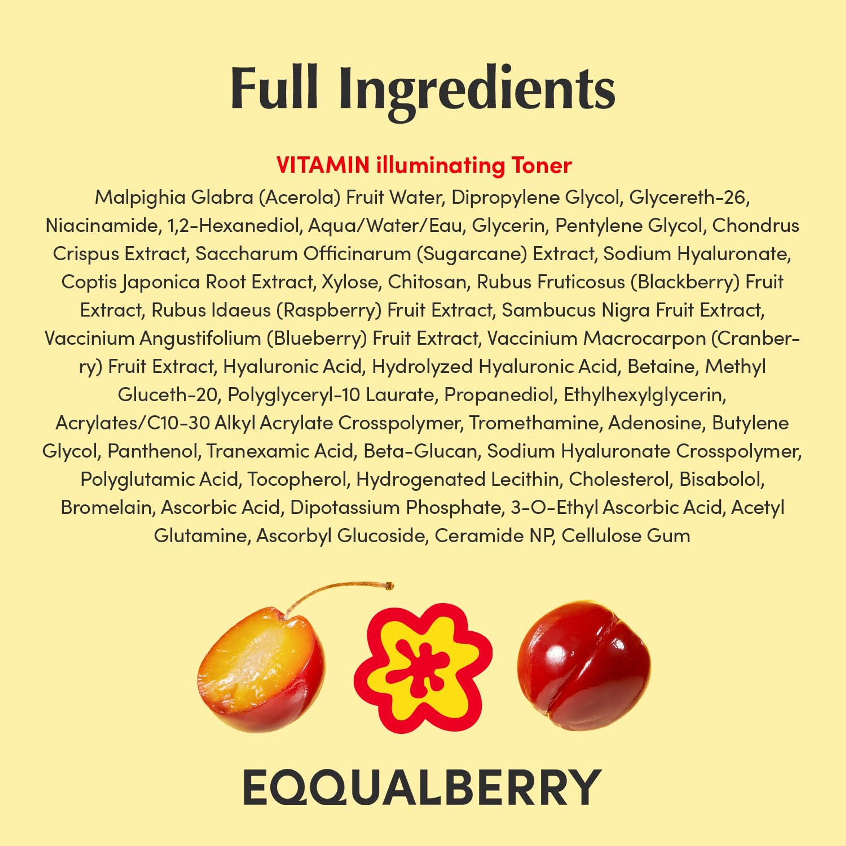 Eqqualberry Vitamin Illuminating Toner - Gentle Daily Exfoliating, Skin-Prep Hydration for Glowy Skin 5.07 fl.oz 8