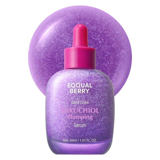 Eqqualberry Bakuchiol Plumping Face Serum 1.01 fl.oz - Retinol Natural Alternative for Sensitive Skin