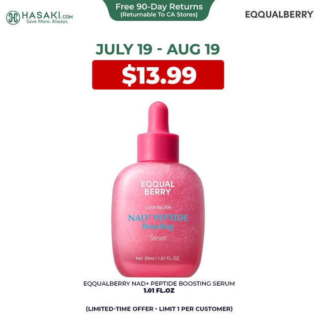 Eqqualberry NAD+ Peptide Boosting Serum 1.01 fl.oz - 14 Peptide Serum for Anti-Aging, Firming & Lifting