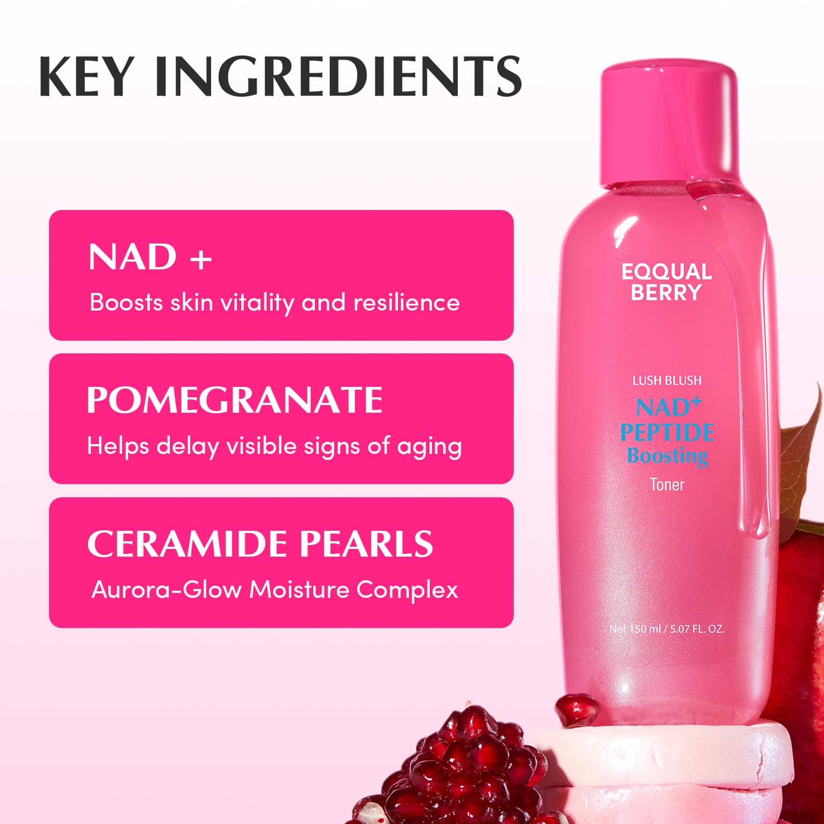 Eqqualberry NAD+ Peptide Boosting Toner - Anti-Aging Hydrating Face Toner for Sagging Skin 5.07 fl.oz 4