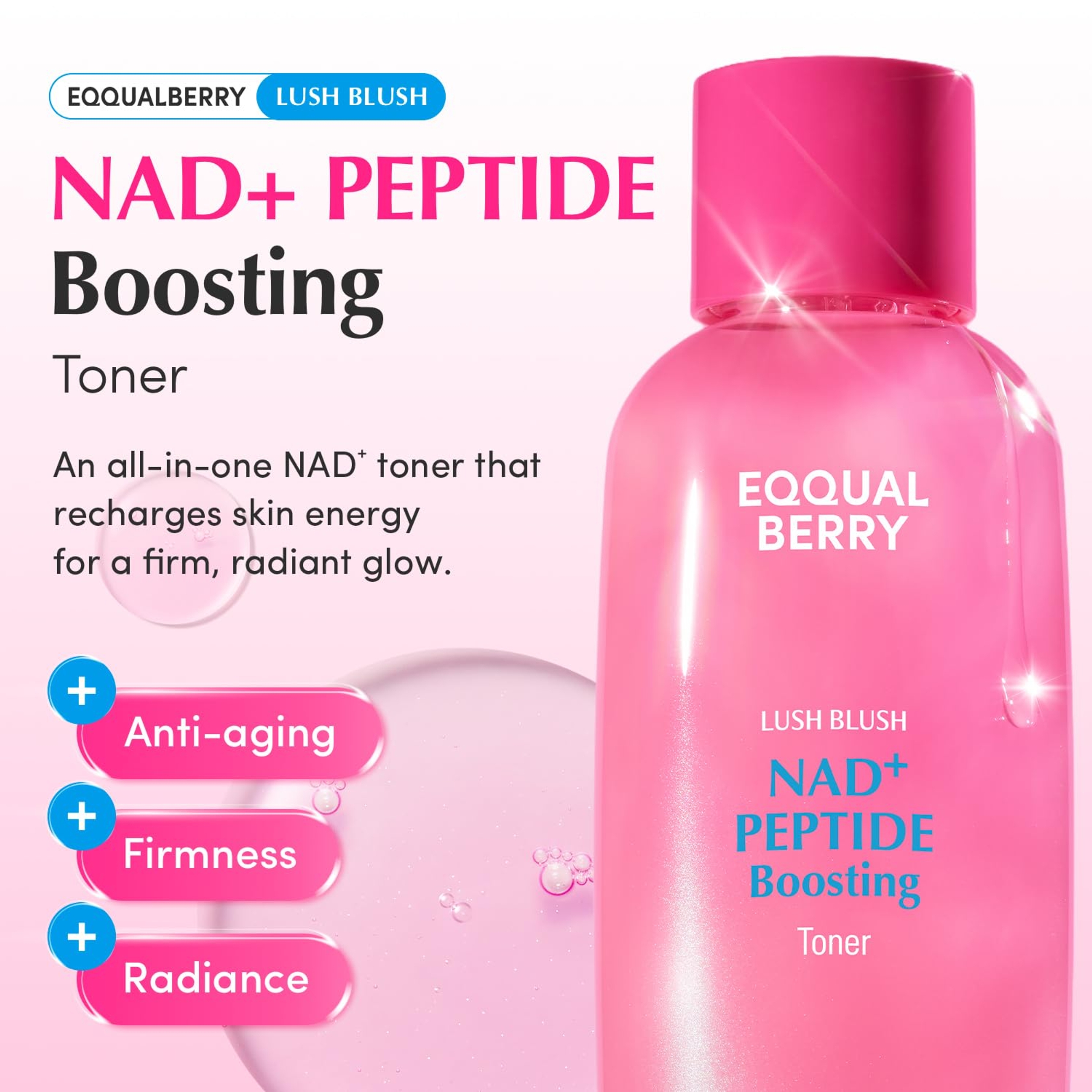 Eqqualberry NAD+ Peptide Boosting Toner - Anti-Aging Hydrating Face Toner for Sagging Skin 5.07 fl.oz 2