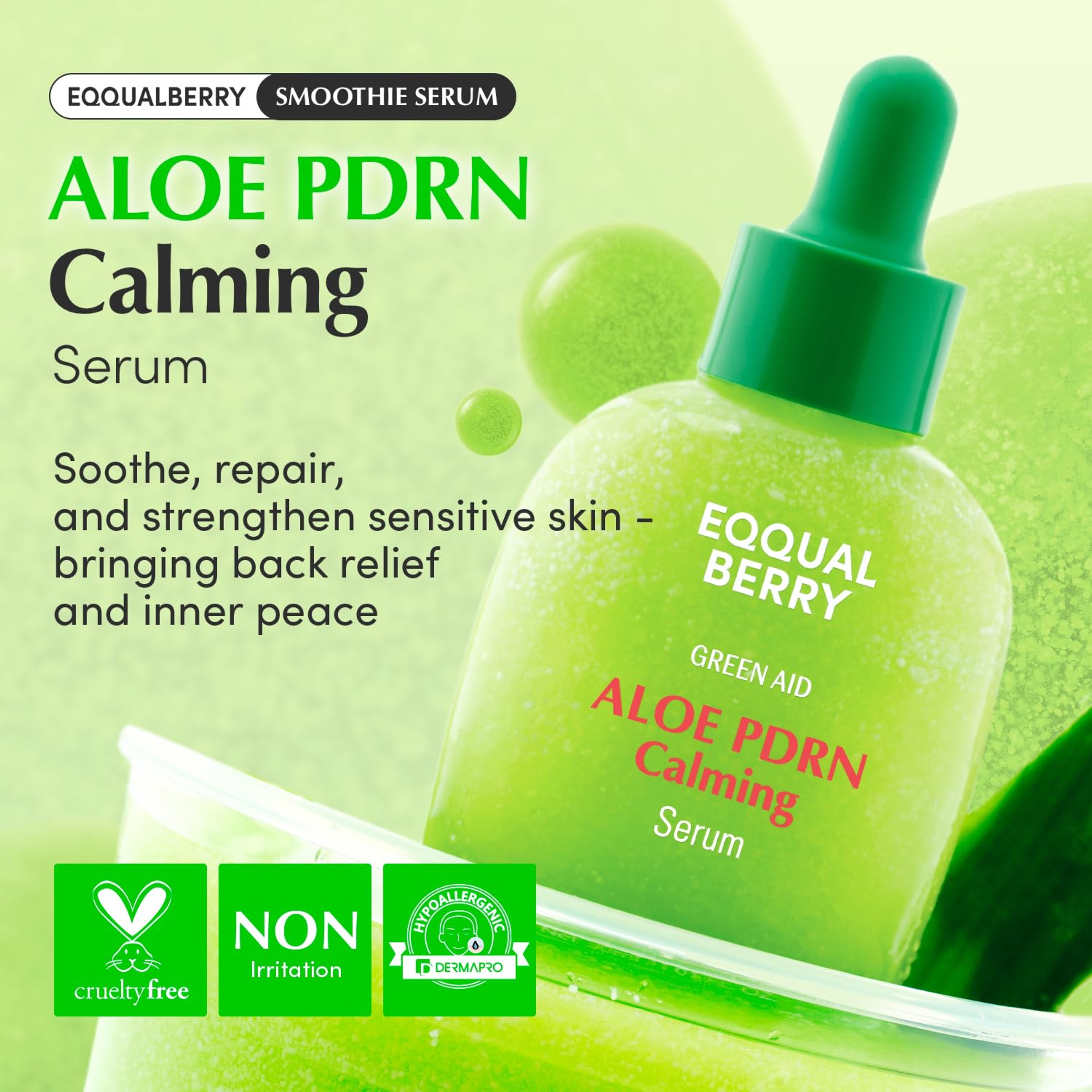 Eqqualberry Aloe PDRN Calming Serum - Cica & Aloe Soothing Serum for Sensitive Skin 1.01 fl.oz 2