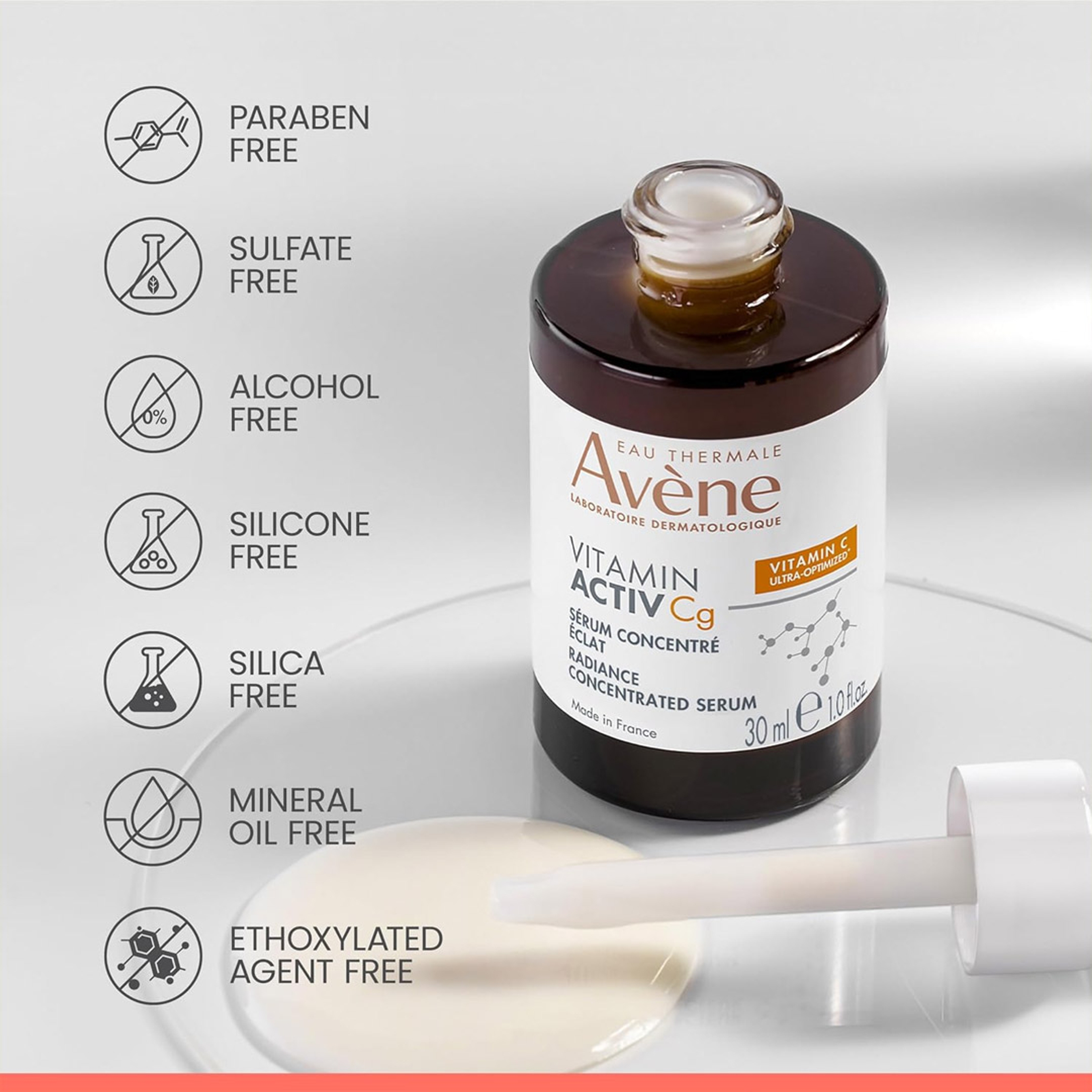 Avène Vitamin Activ Cg Radiance Concentrated Serum 1 fl.oz - Radiance Boosting Serum for Wrinkles & Dark Spots 7