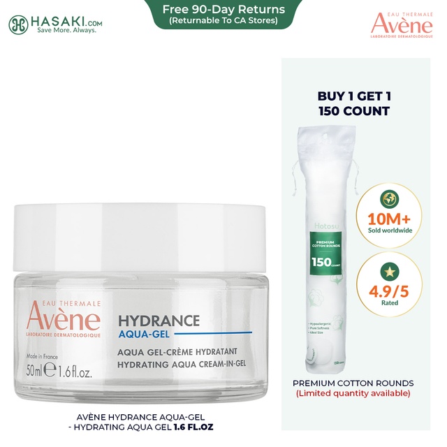 Avène Hydrance Aqua-Gel 1.6 fl.oz - Hydrating Aqua Gel-Cream 24 Hour Hydration for All Skin Types