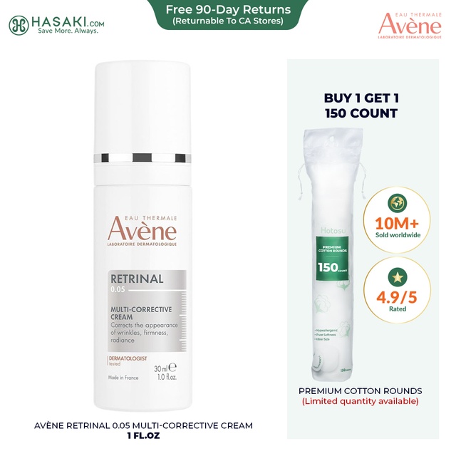 Avène Retrinal 0.05 Multi-Corrective Cream 1 fl.oz - Anti-Aging Cream Visibly Reduces Wrinkles & Fine Lines