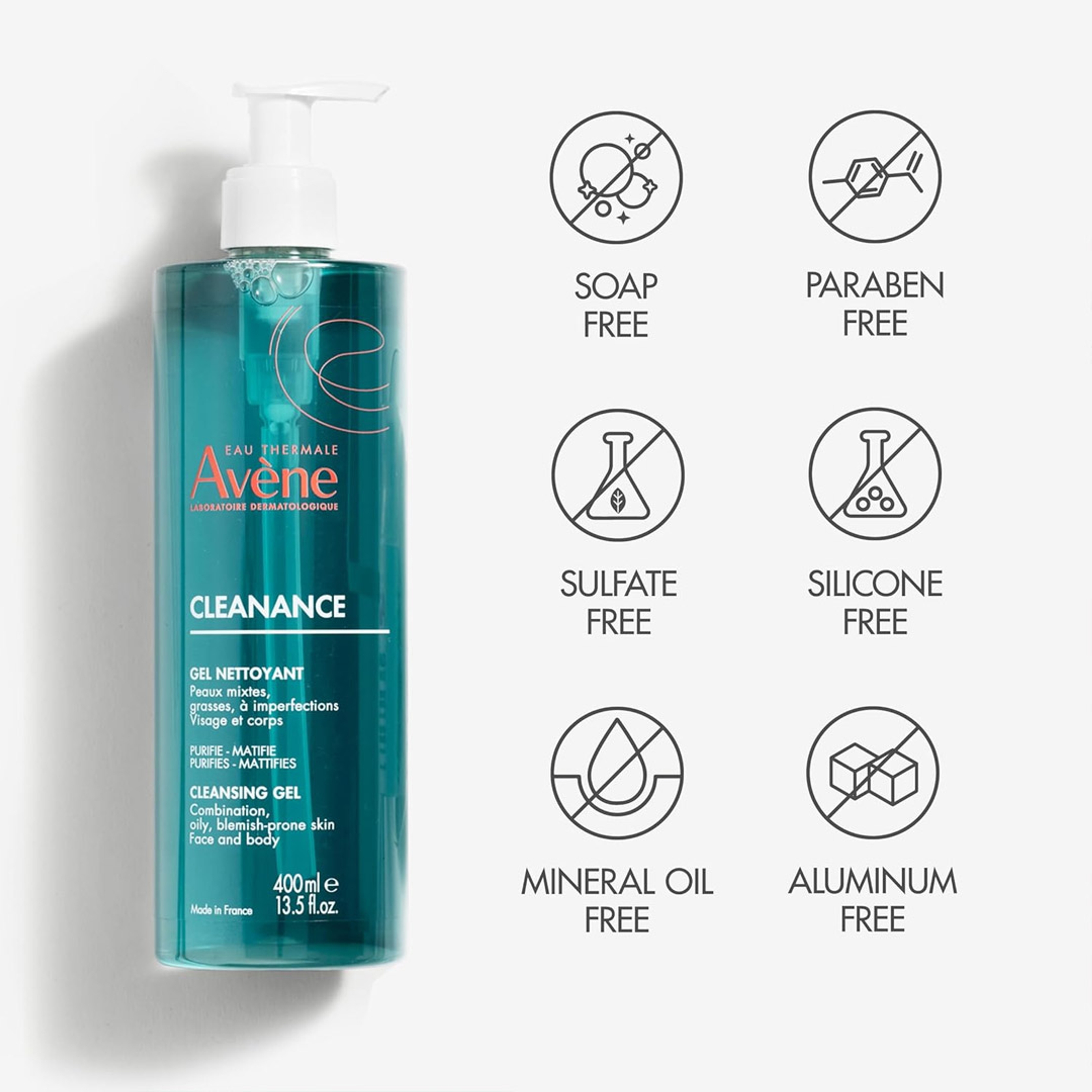 Avène Cleanance Cleansing Gel 13.5 fl.oz - Soap-free Cleanser for Blemish-Prone, Oily Skin 7