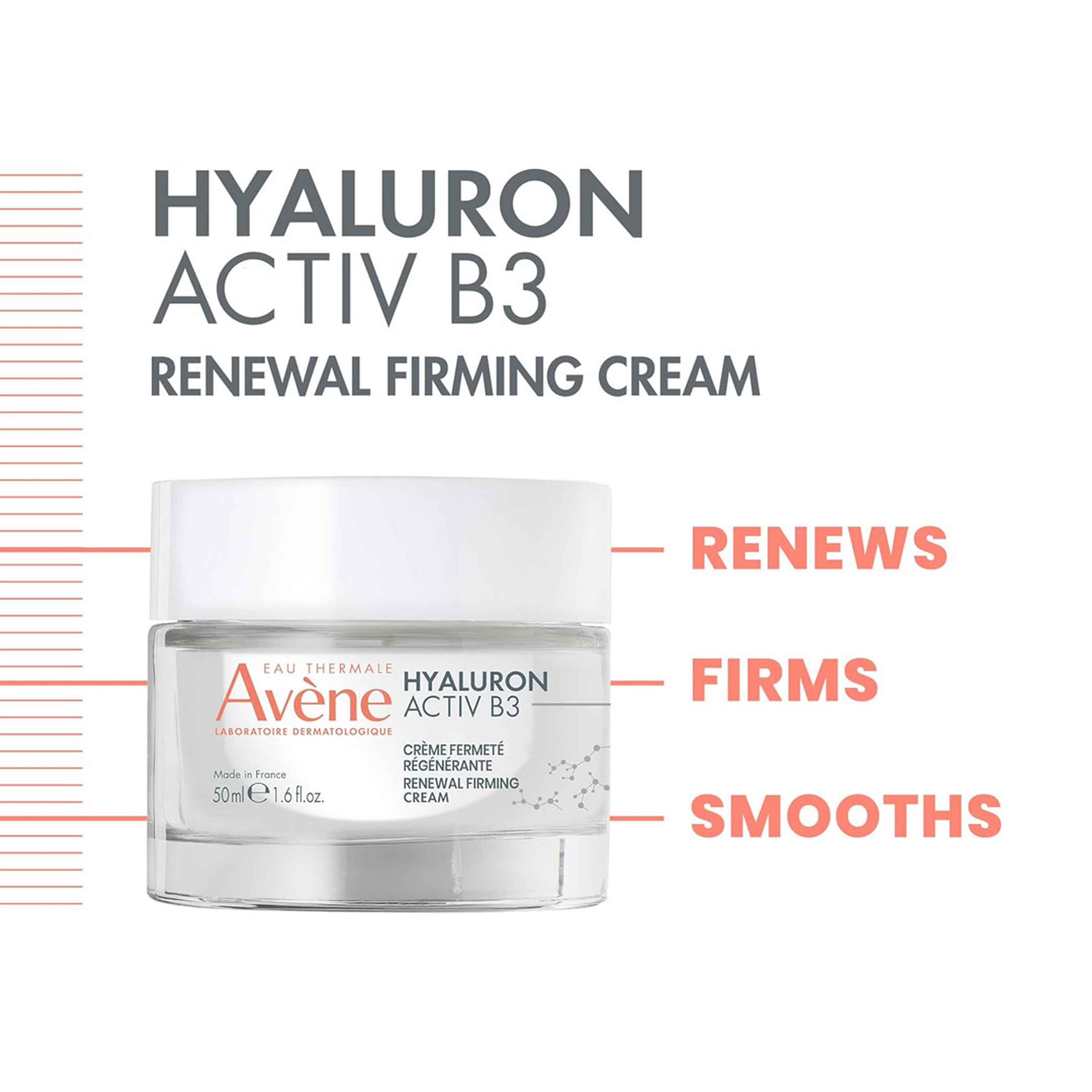 Avène Hyaluron Activ B3 Renewal Firming Cream 1.6 fl.oz - Daily Moisturizer for Radiant & Healthy Skin 3